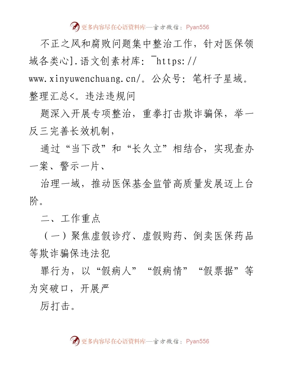 [工作方案] 医保监管 - X市2024年医保基金违法违规问题专项整治工作方案.docx_第2页