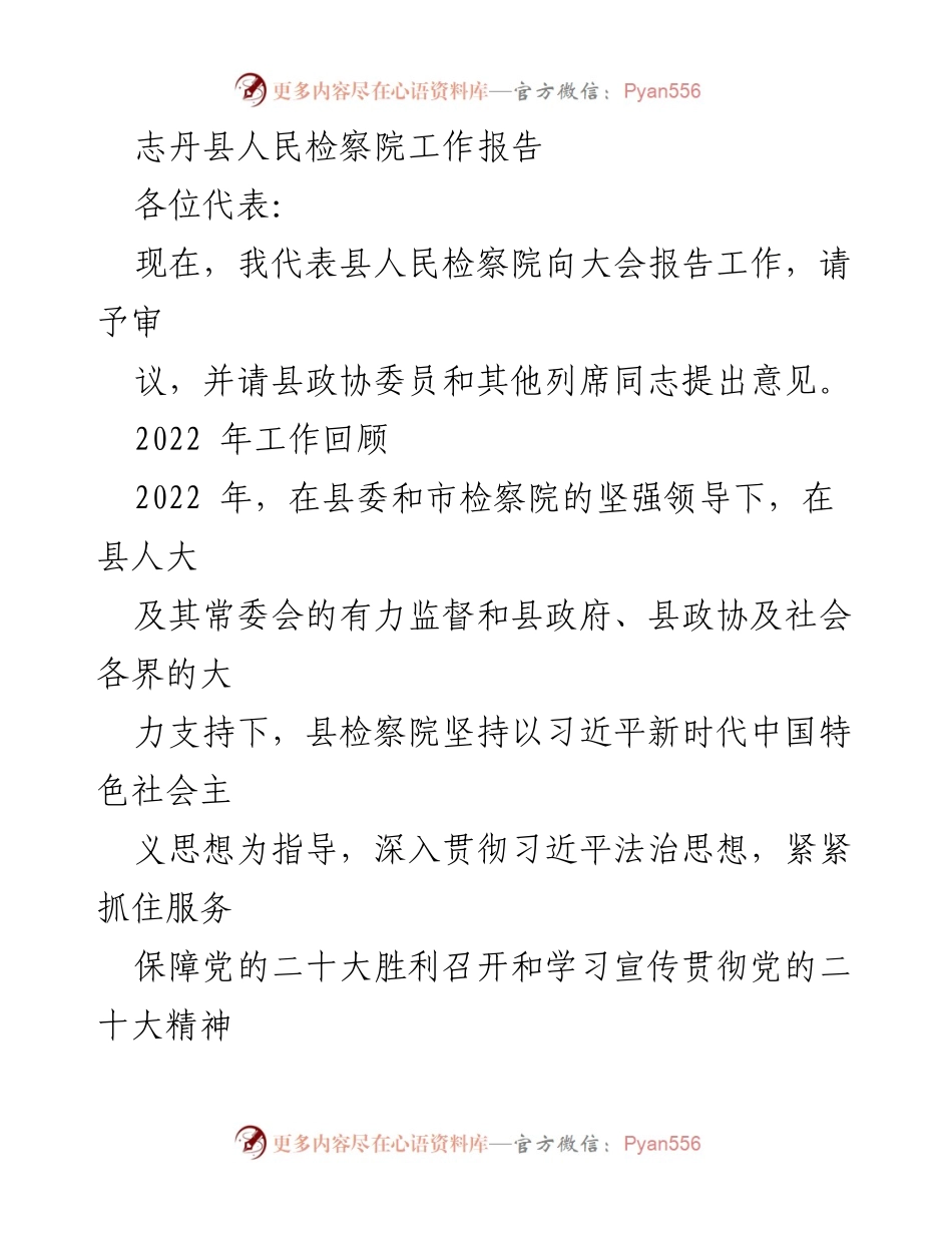 [工作报告] 志丹县人民检察院 - 2022年检察工作总结与展望.docx_第1页