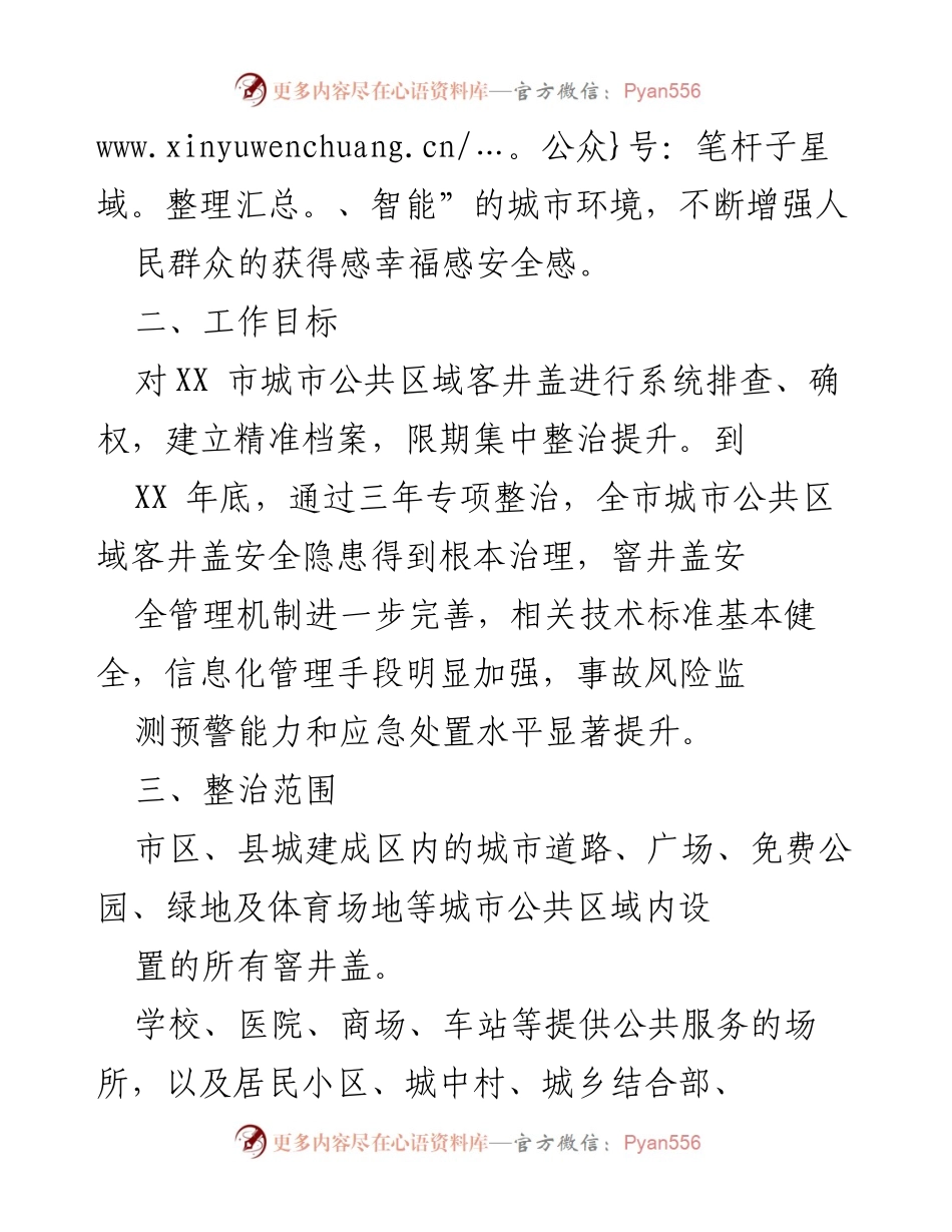 [工作方案] 城市管理 - XX市城市公共区域客井盖专项整治三年行动方案_1.docx_第2页