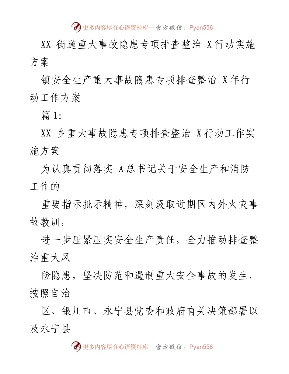 [工作方案] 乡镇安全生产 - 重大事故隐患专项排查整治行动实施方案.docx_第2页