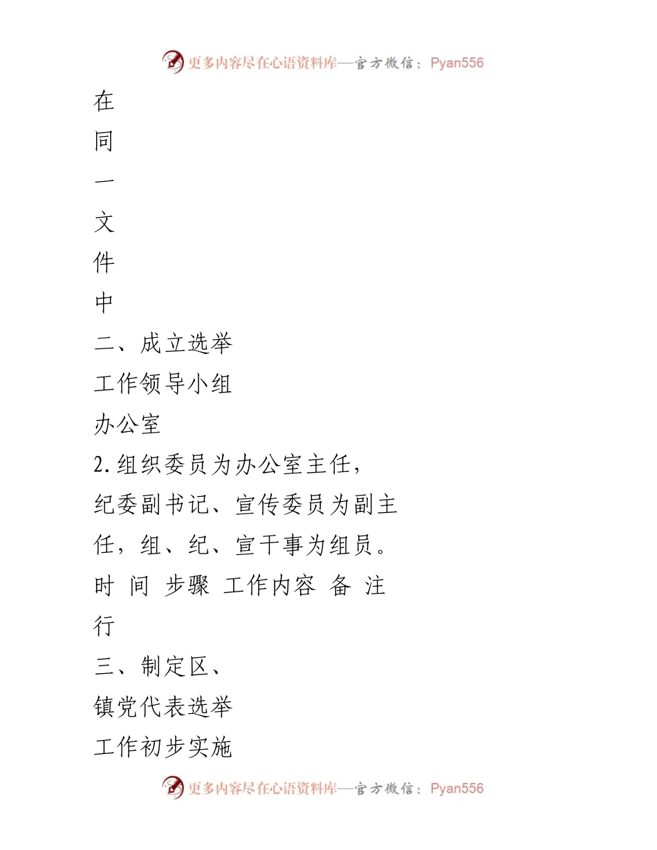 [工作指导] 党代表选举 - 区镇党代表选举工作指导计划汇编.docx_第2页