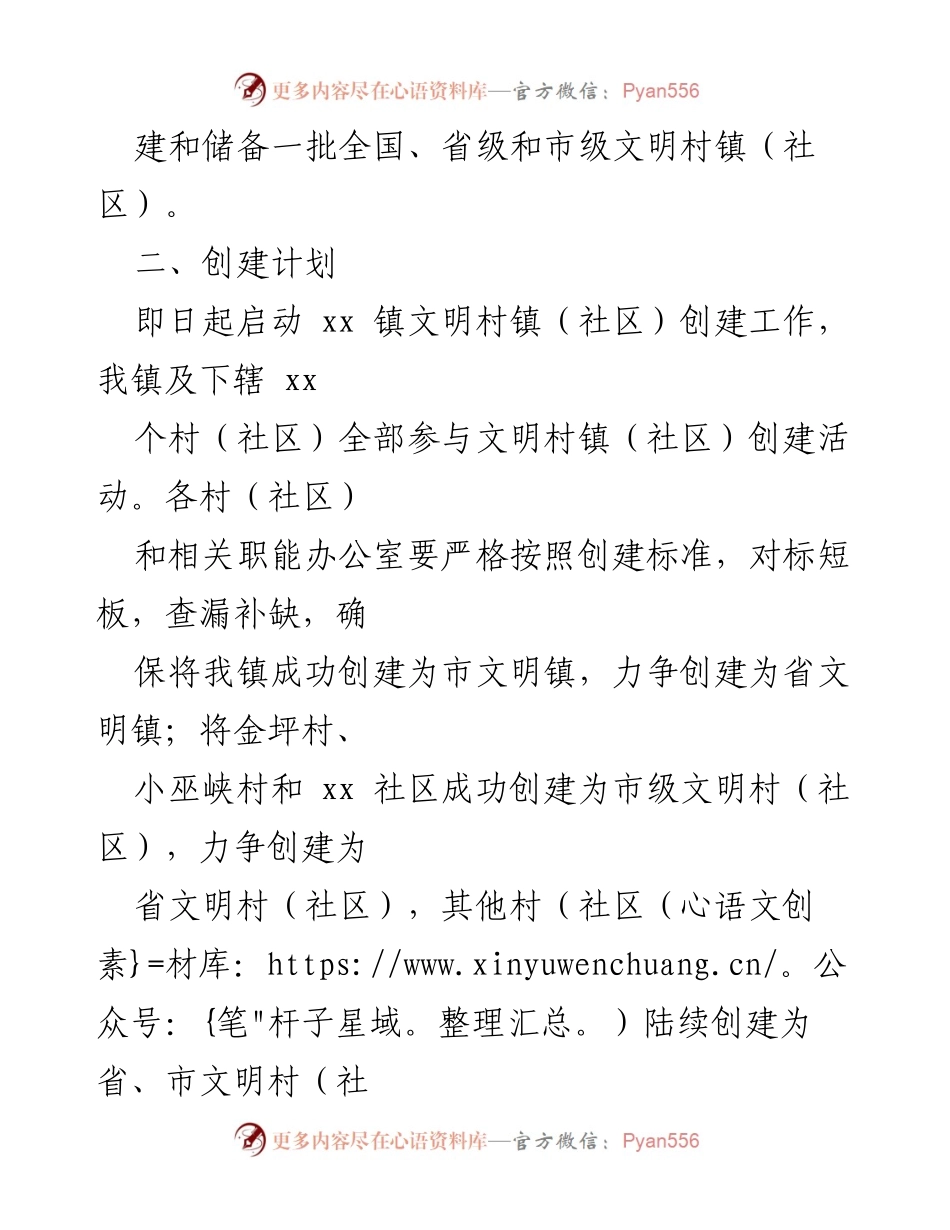 [工作方案] 农村建设 - 文明村镇（社区）创建工作实施方案.docx_第2页