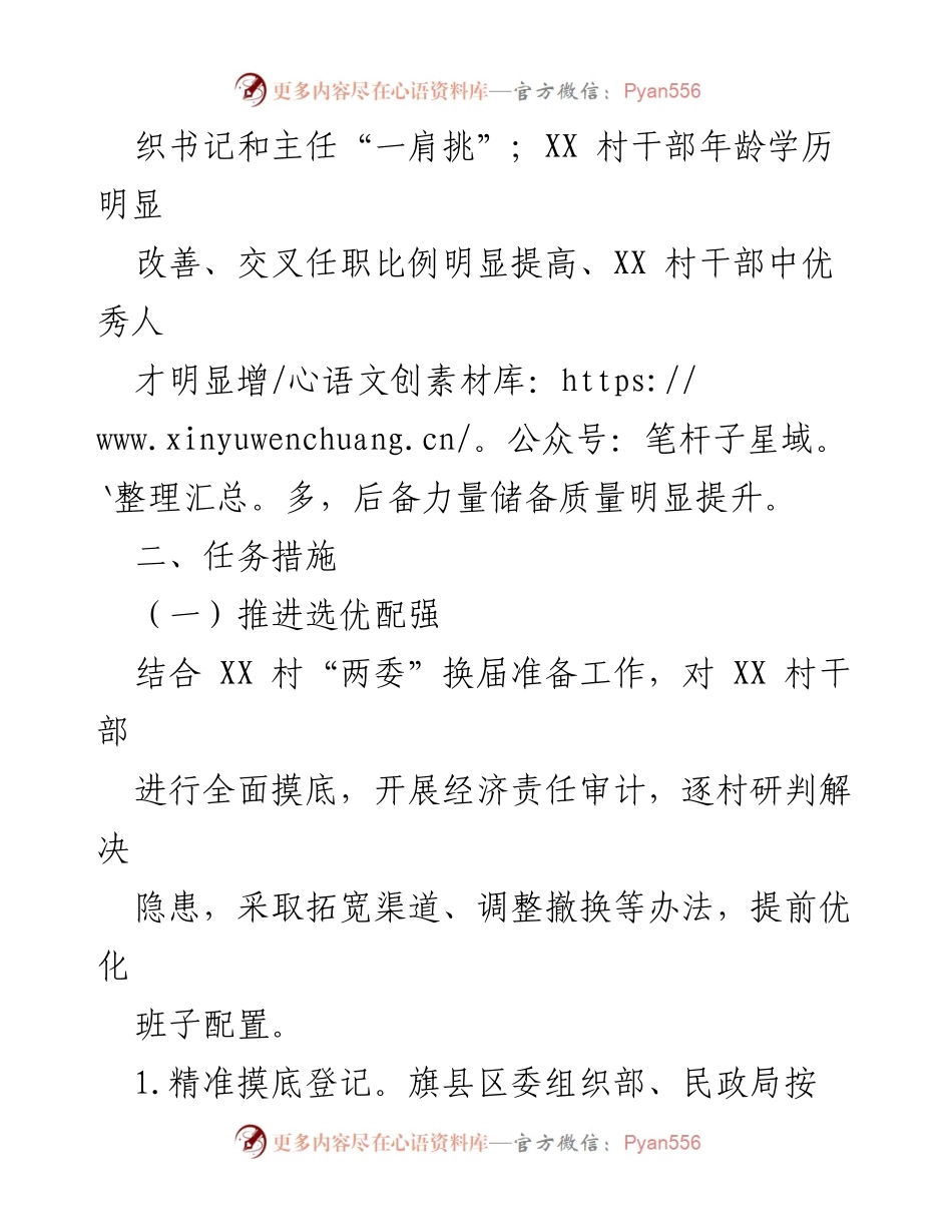 [工作方案] 村党组织建设 - XX村党组织带头人队伍建设优化提升项目推进方案.docx_第2页