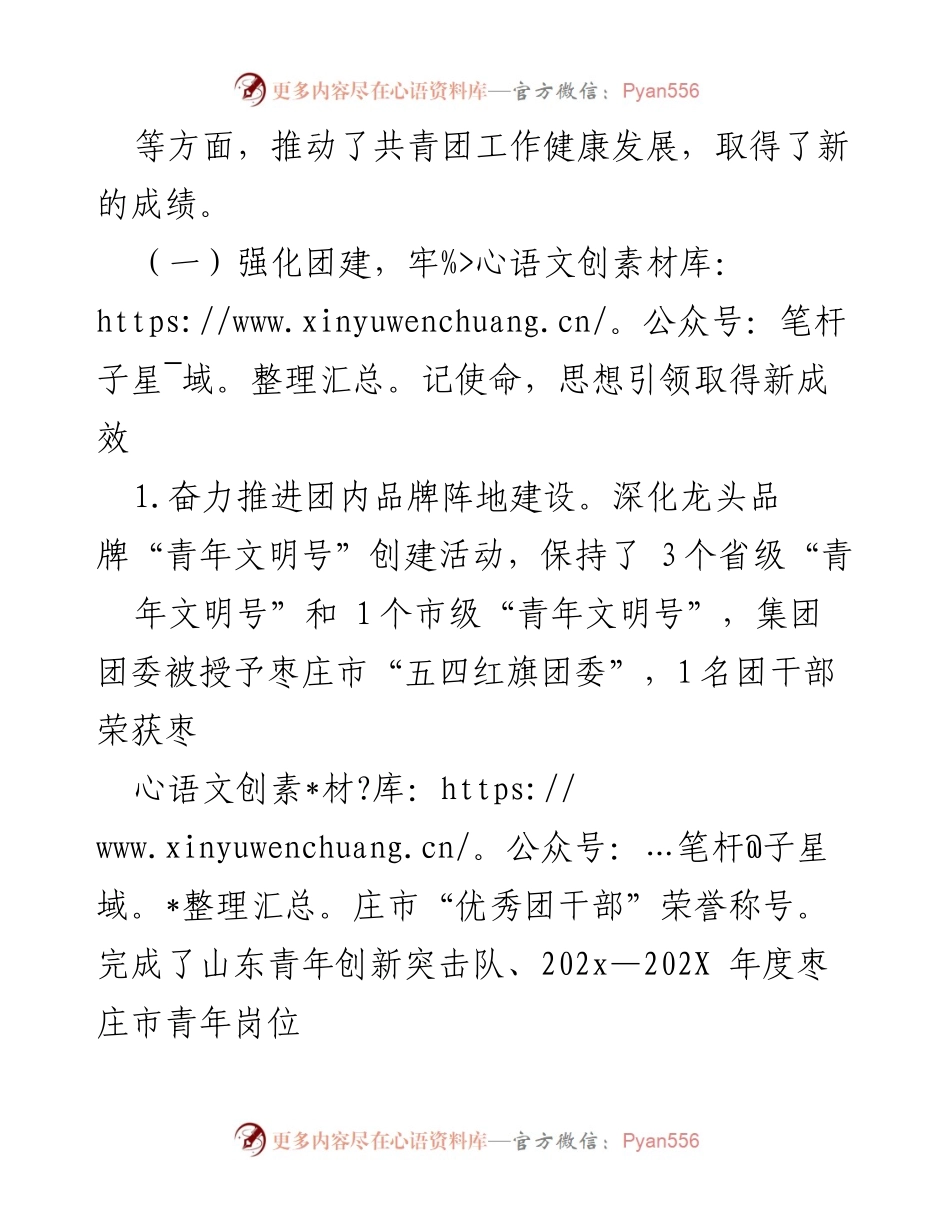 [工作报告] 年度总结 - 集团共青团202X年度工作总结与计划报告.docx_第2页