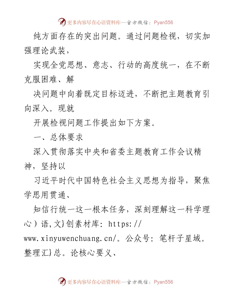 [工作方案] 主题教育 - 深入检视问题工作方案.docx_第2页