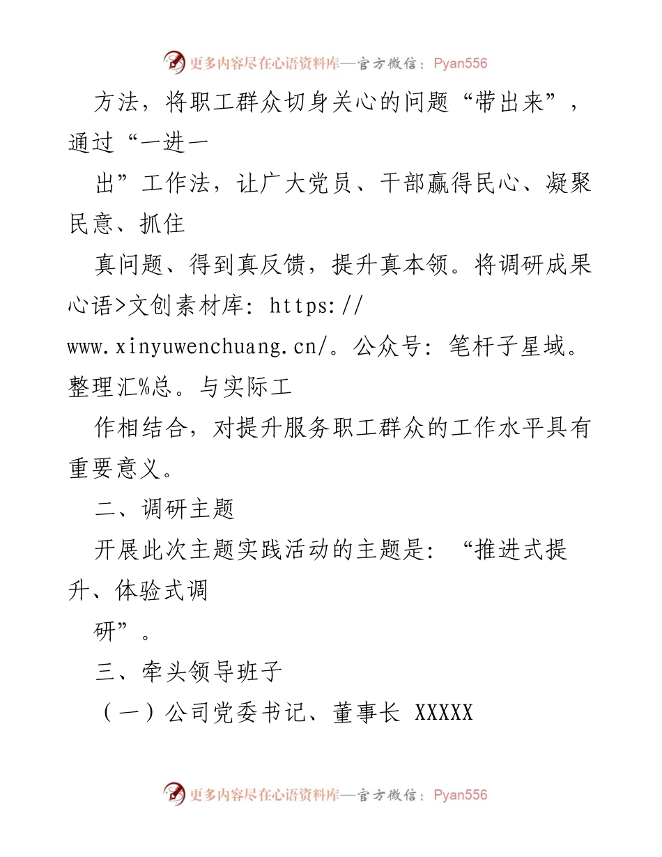 [工作方案] 主题实践活动 - “推进式提升、体验式调研”主题实践活动工作方案.docx_第2页