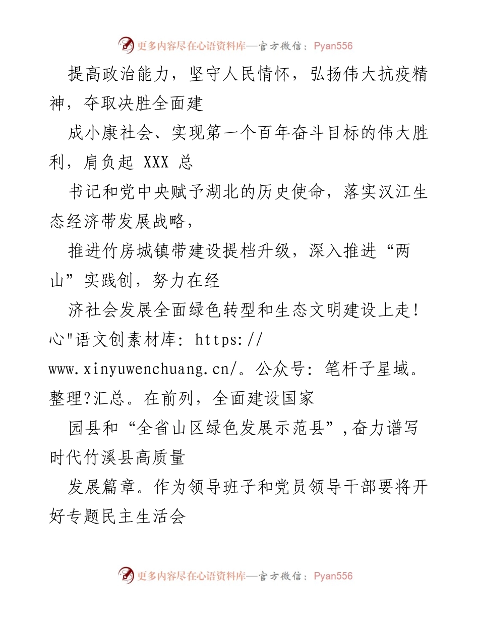 [工作方案] 党员领导干部民主生活会 - 2020年度党员领导干部民主生活会实施方案.docx_第2页