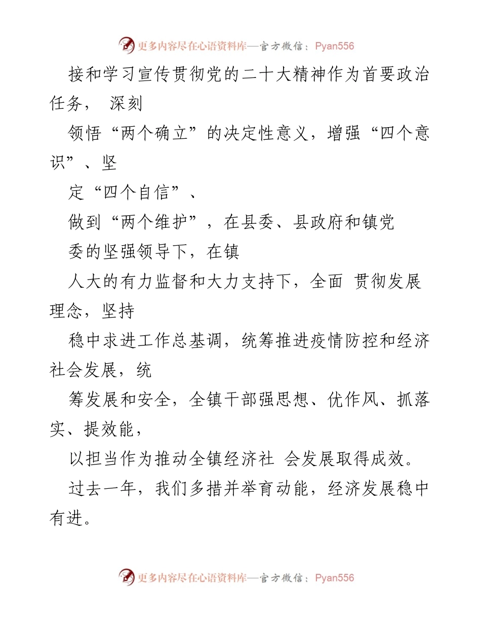 [工作报告] 镇人民政府年度大会 - 2022年工作总结与2023年发展展望.docx_第2页