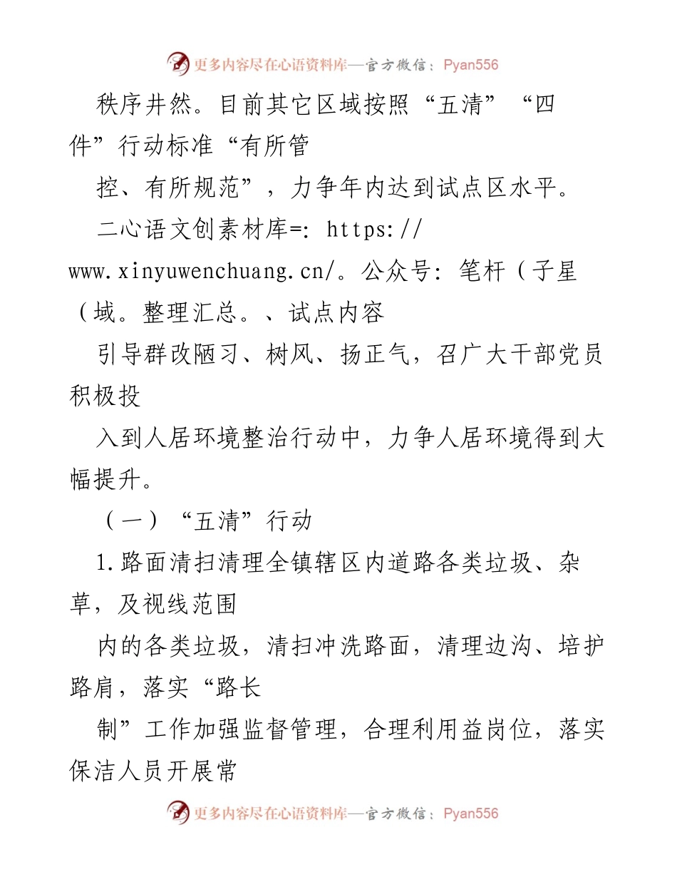 [工作方案] 乡镇农村人居环境整治 - 乡镇农村人居环境集中整治行动试点方案.docx_第2页