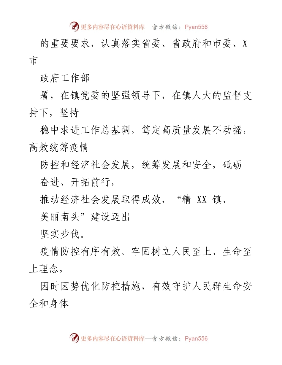 [工作报告] 镇政府会议 - 2023年XX镇政府工作总结报告.docx_第2页