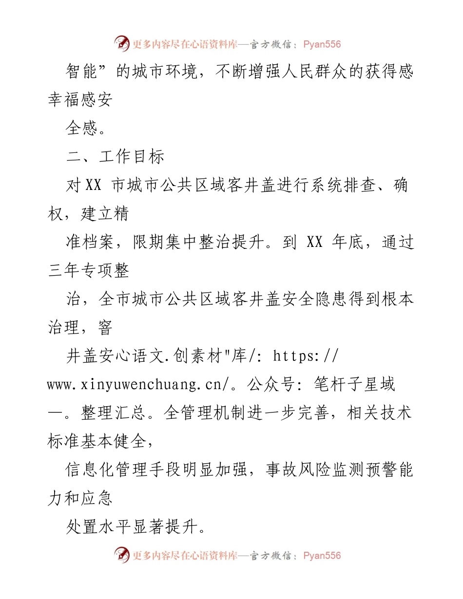 [工作方案] 城市管理 - X市城市公共区域客井盖专项整治三年行动方案.docx_第2页