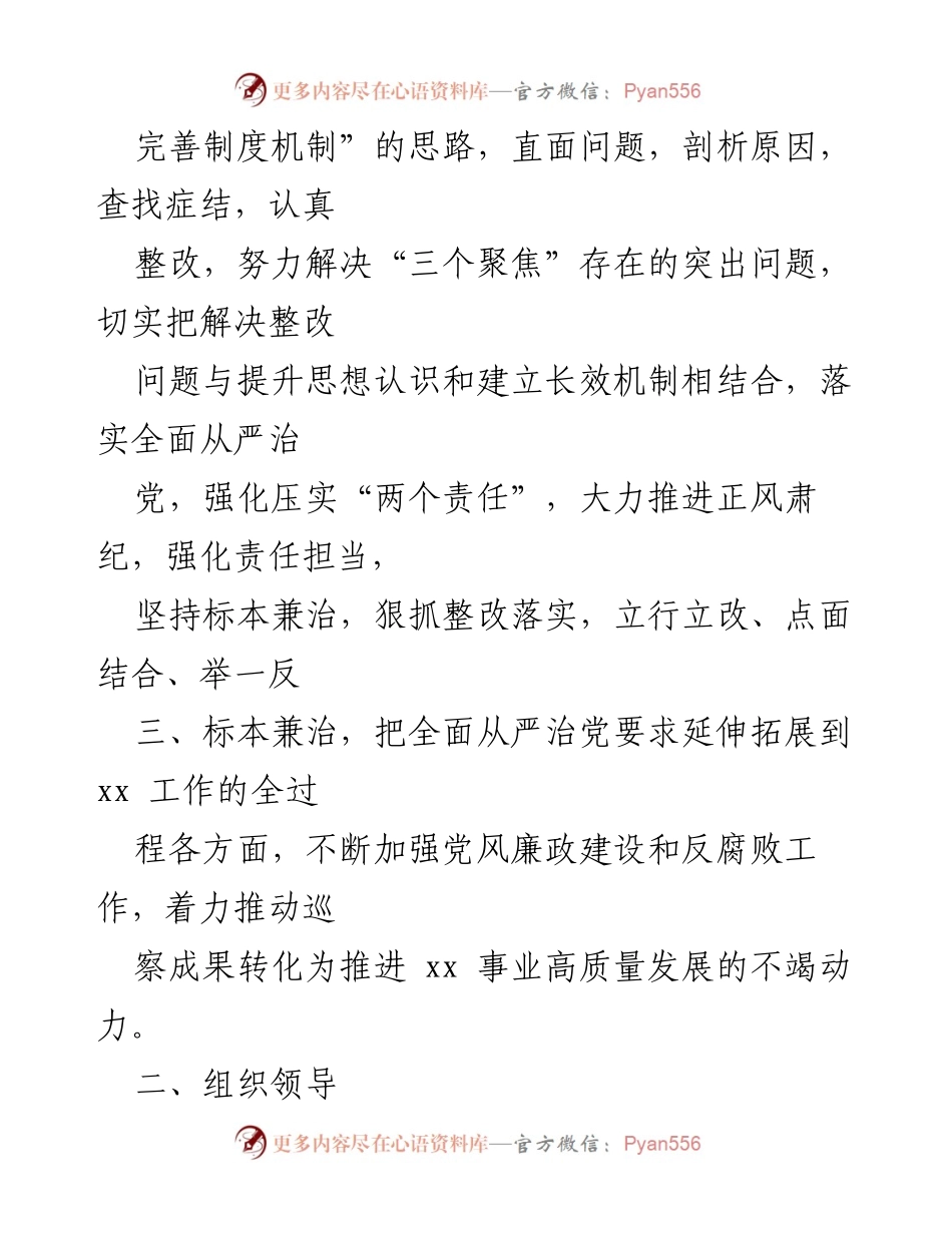 [工作方案] 巡察整改 - 巡察反馈意见整改工作方案实施细则.docx_第2页