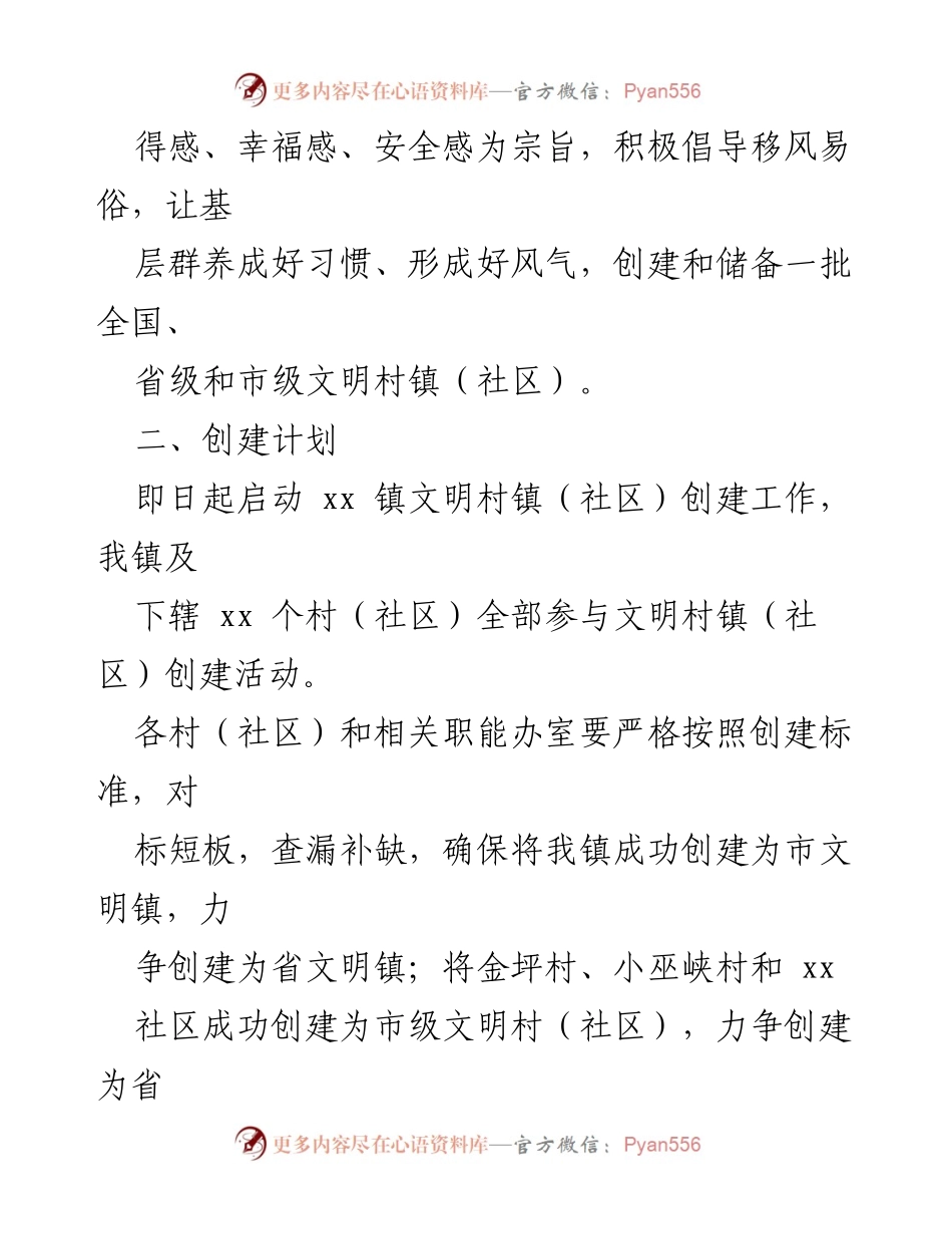 [工作方案] 农村文明建设 - 2022年文明村镇（社区）创建工作实施方案.docx_第2页