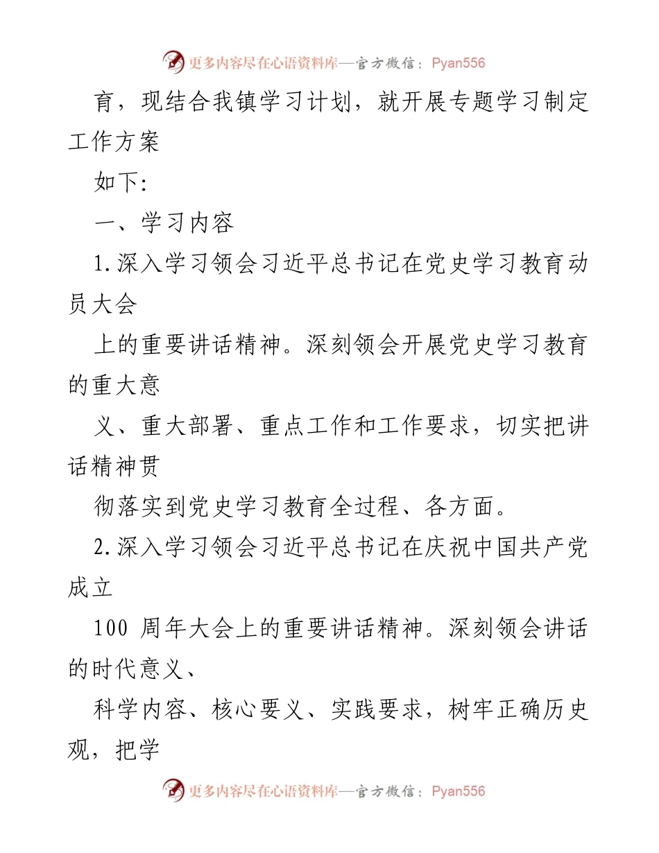 [工作方案] 党史学习教育 - 新街镇党史学习教育专题学习工作方案.docx_第2页