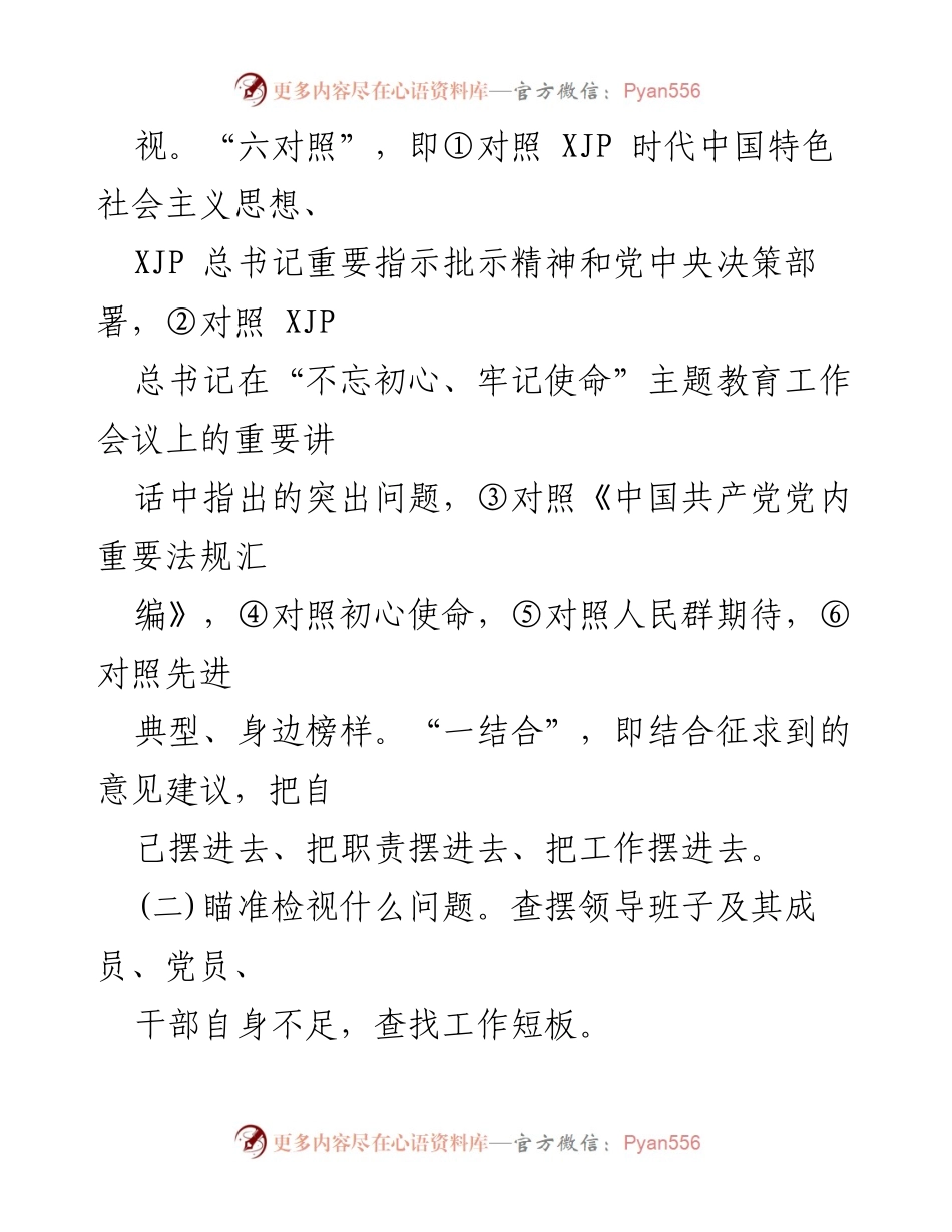[工作方案] 主题教育 - 不忘初心、牢记使命主题教育检视问题工作方案_1.docx_第2页