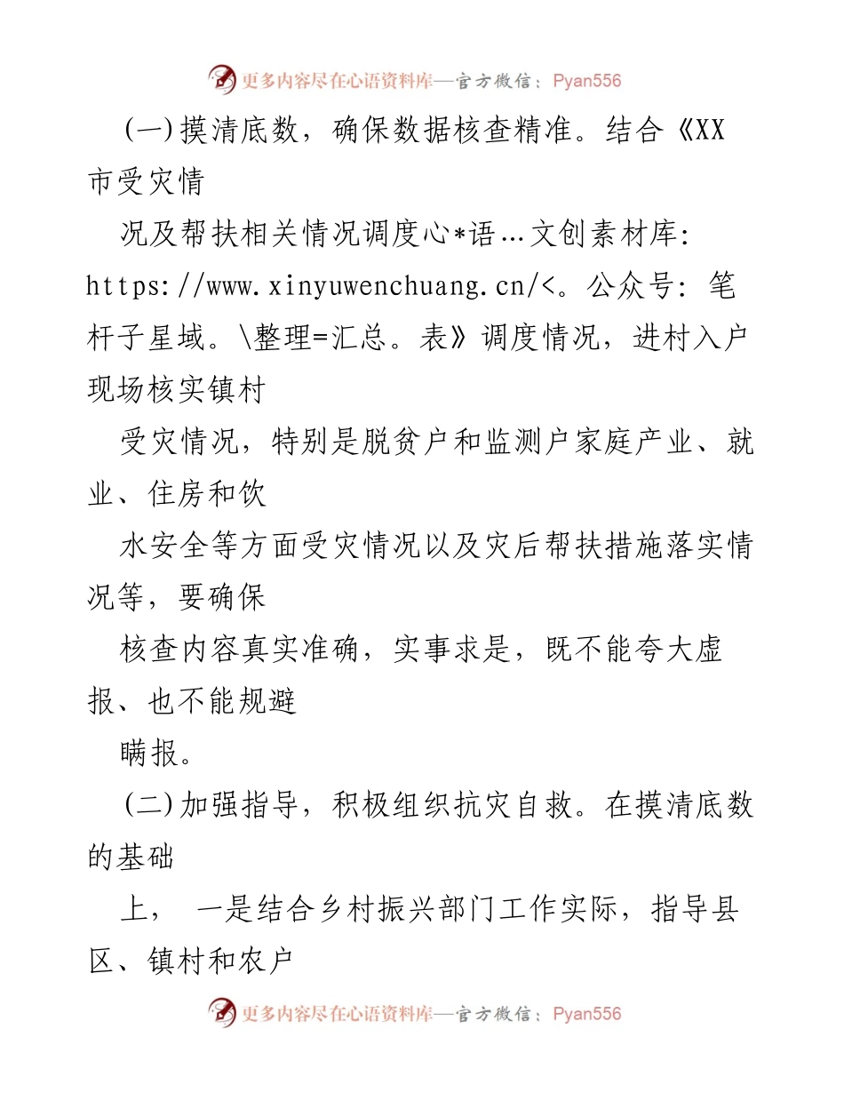 [工作方案] 抗灾自救 - 市乡村振兴局强降雨受灾情况核查及自救工作实施方案.docx_第2页