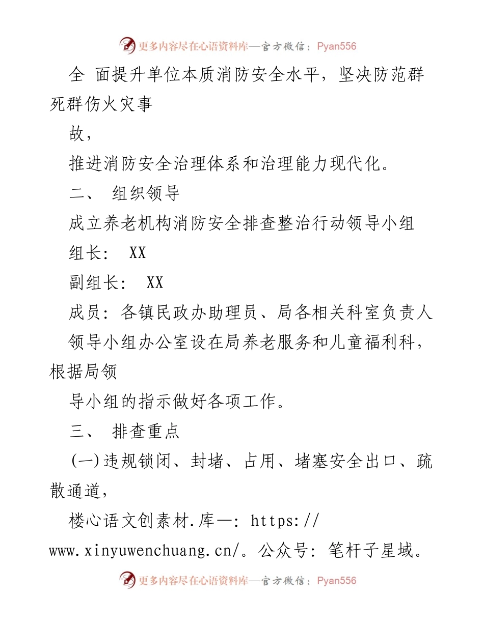 [工作方案] 养老机构 - 全县养老机构消防安全排查整治行动方案.docx_第2页