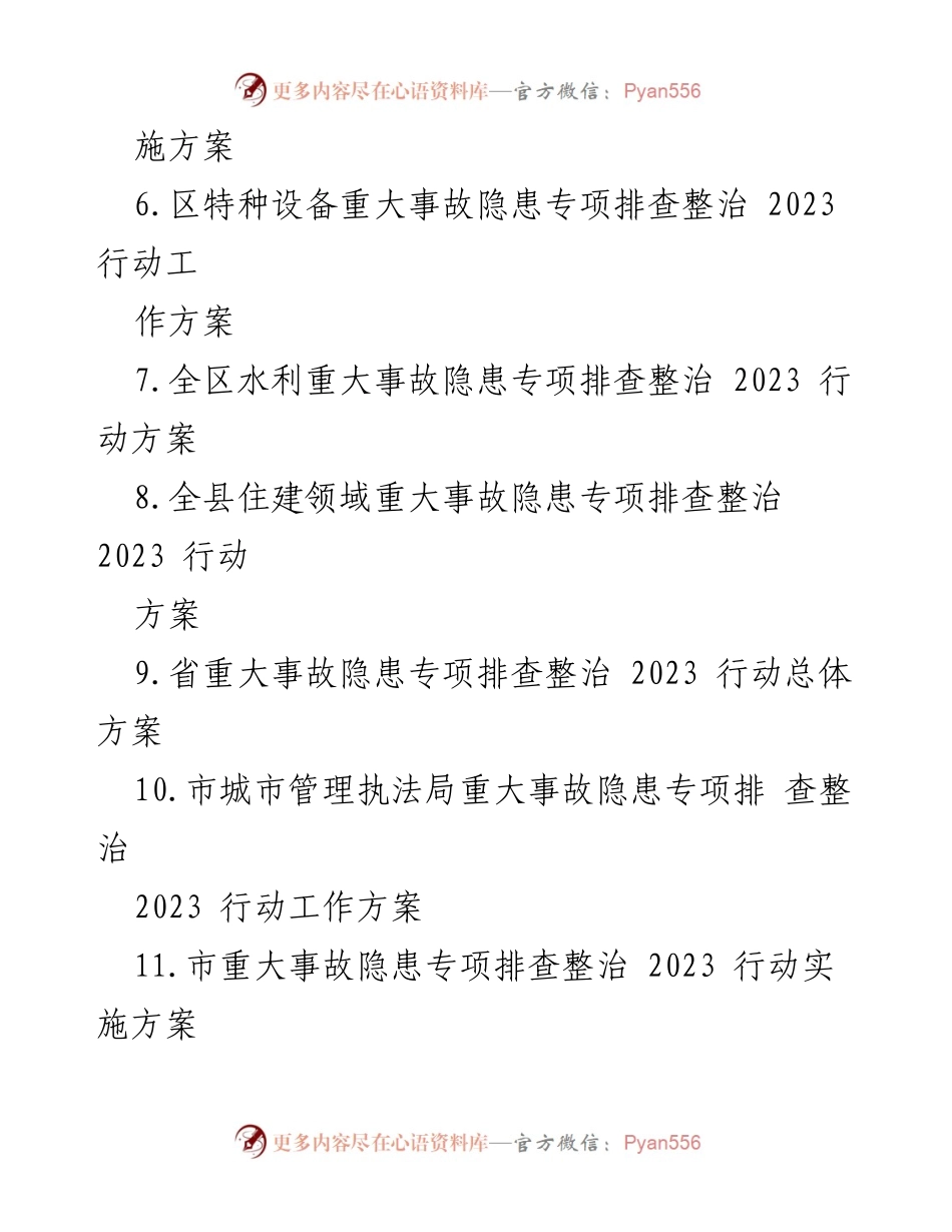 [工作方案] 安全生产 - 2023年重大事故隐患专项排查整治行动方案汇编.docx_第2页
