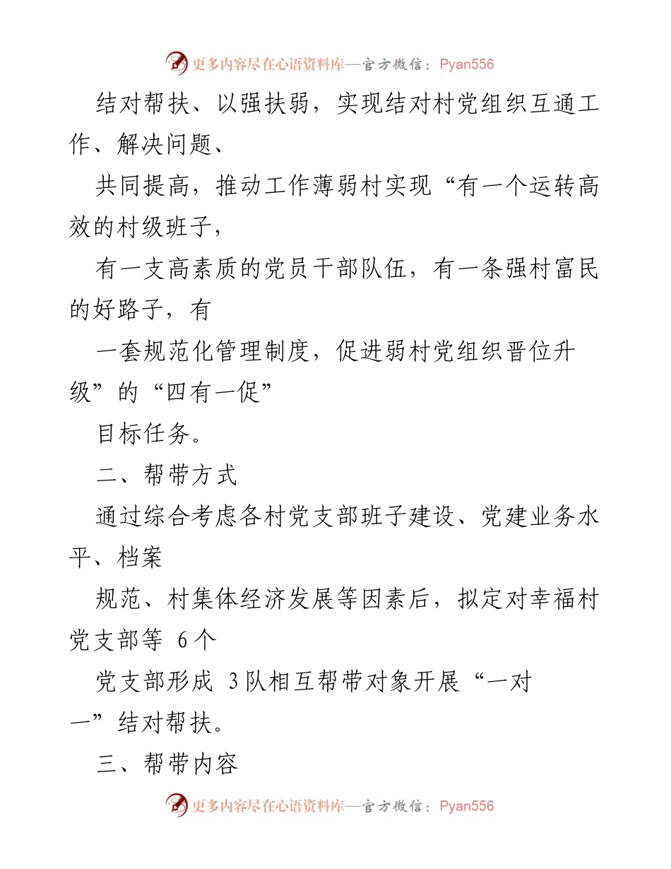 [工作方案] 乡村振兴 - 强村带弱村帮带活动实施方案.docx_第2页