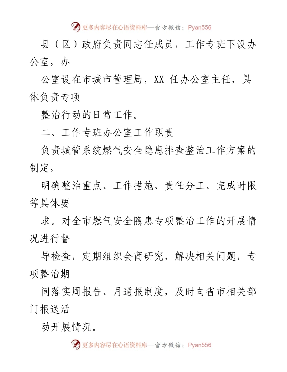 [工作方案] 城镇燃气安全整治 - XX市城镇燃气安全排查整治工作专班实施方案.docx_第2页
