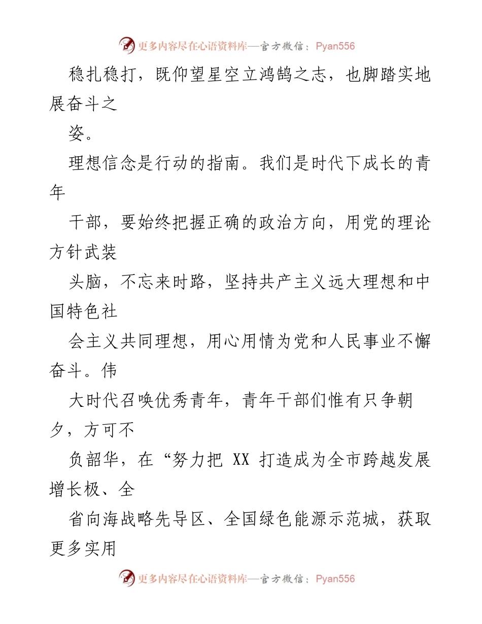 [心得体会] 培训班 - 青年干部培训心得：只争朝夕，严于律己，扎根基层.docx_第2页