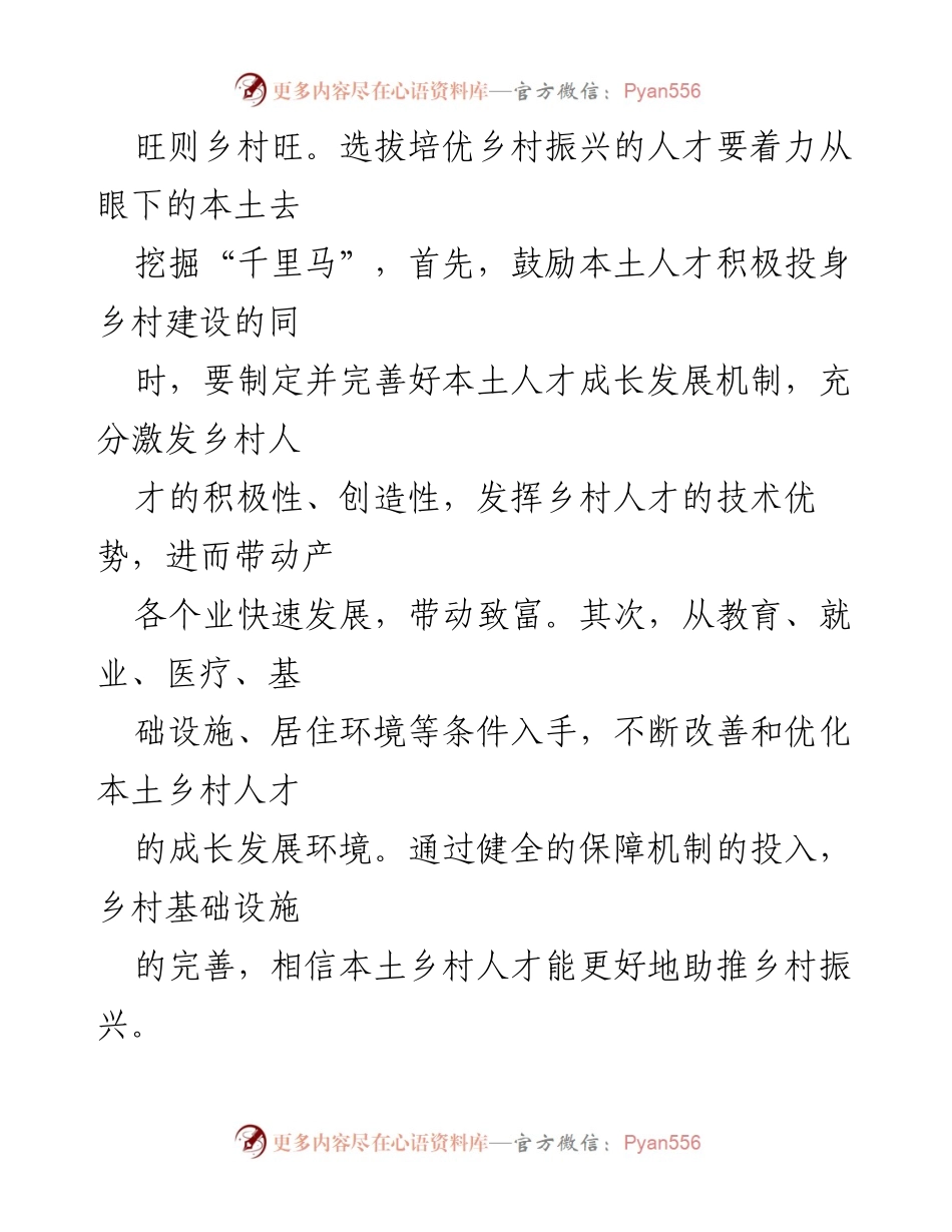 [心得体会] 乡村振兴 - 党建引领乡村振兴的重要性与人才支撑.docx_第2页
