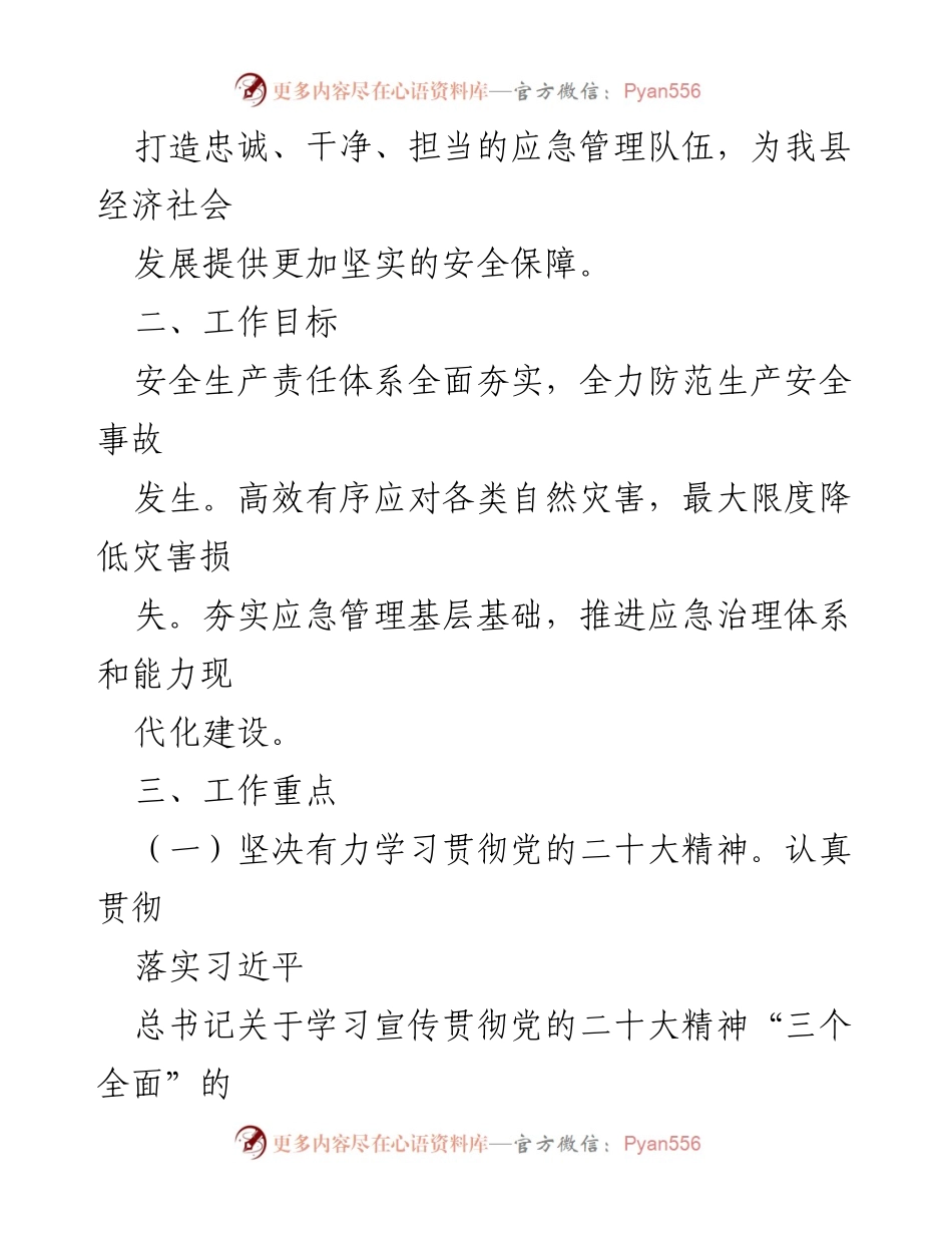 [工作计划] 应急管理局 - 2023年度应急管理工作计划与目标.docx_第2页