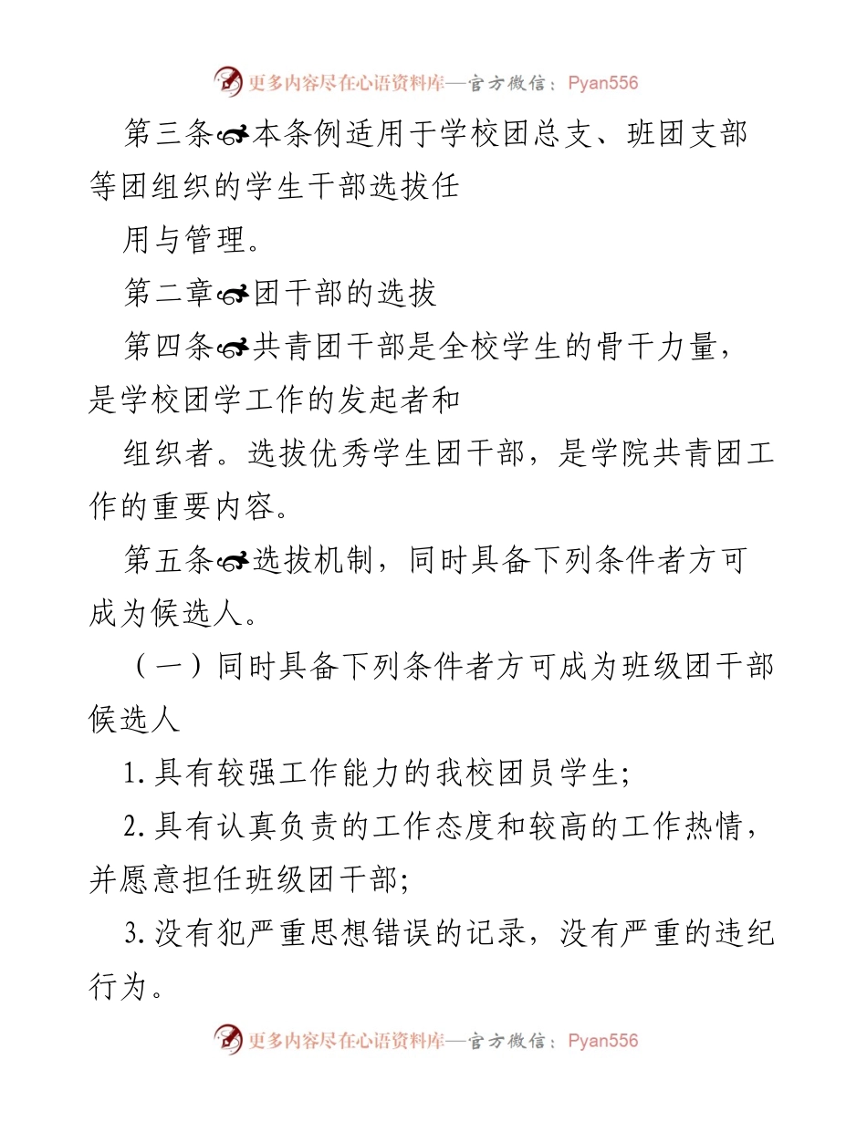 [工作规范] 学校团组织 - 学生团干部选拔与管理办法.docx_第2页