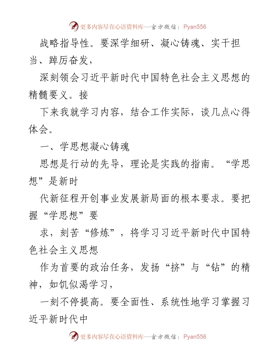 [心得体会] 学习贯彻习近平新时代中国特色社会主义思想主题教育工作会议 - 深刻领会“学思想、强党性、重实践、建新功”的核心要义.docx_第2页