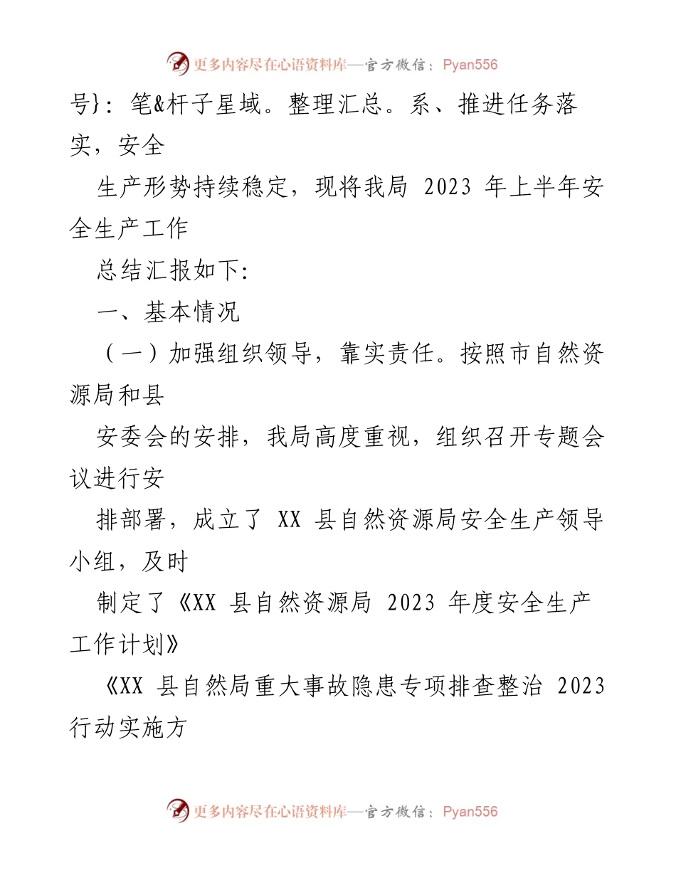[总结报告] 安全生产工作 - 2023年上半年安全生产工作总结报告.docx_第2页