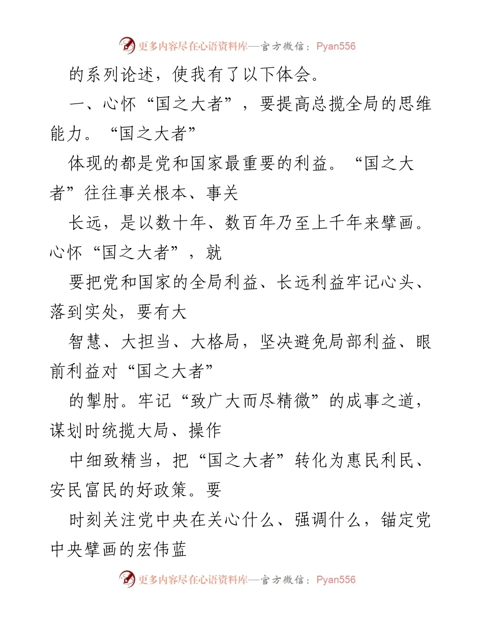[心得体会] 学习交流会 - 心怀国之大者，勇做时代先锋.docx_第2页