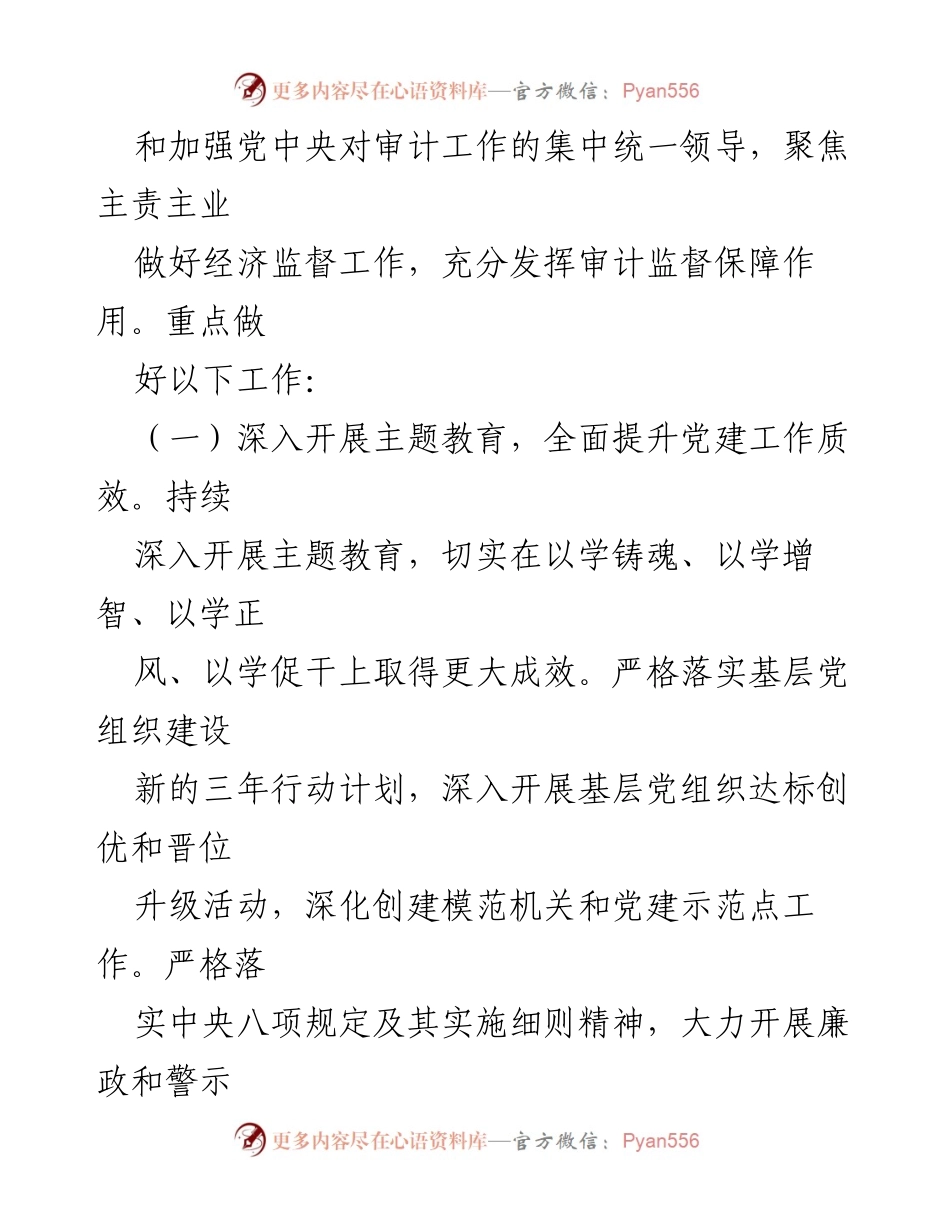 [工作计划] 市审计局 - 2024年审计工作计划与重点任务.docx_第2页