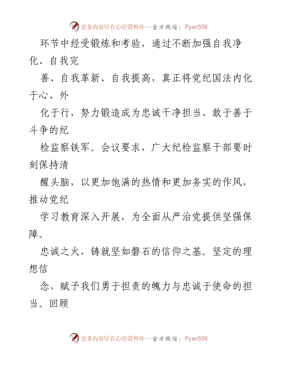 [心得体会] 党纪学习教育会议 - 纪检监察干部的忠诚与廉洁修养.docx_第2页