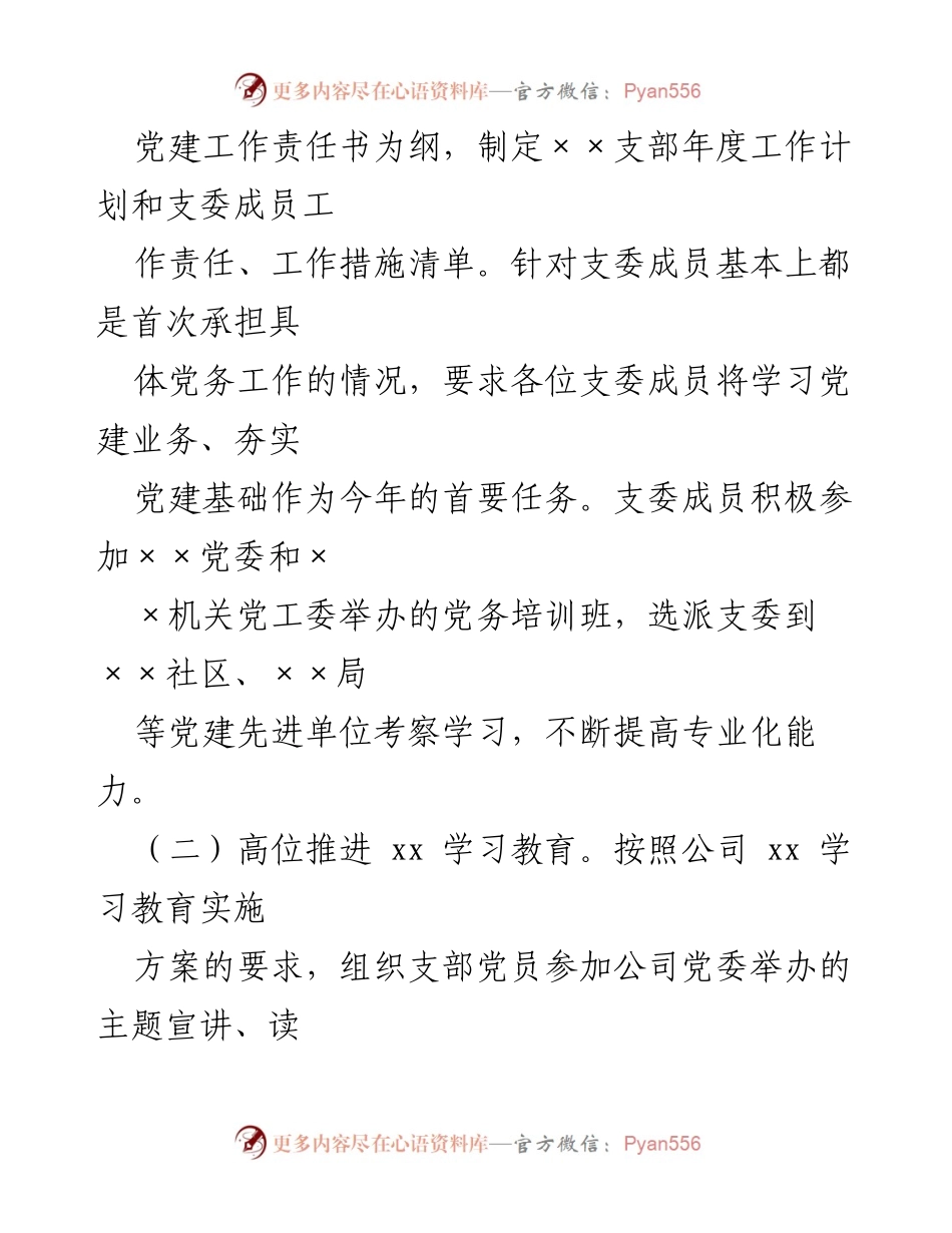 [工作述职报告] 党支部书记 - 20XX年党建工作述职报告.docx_第2页