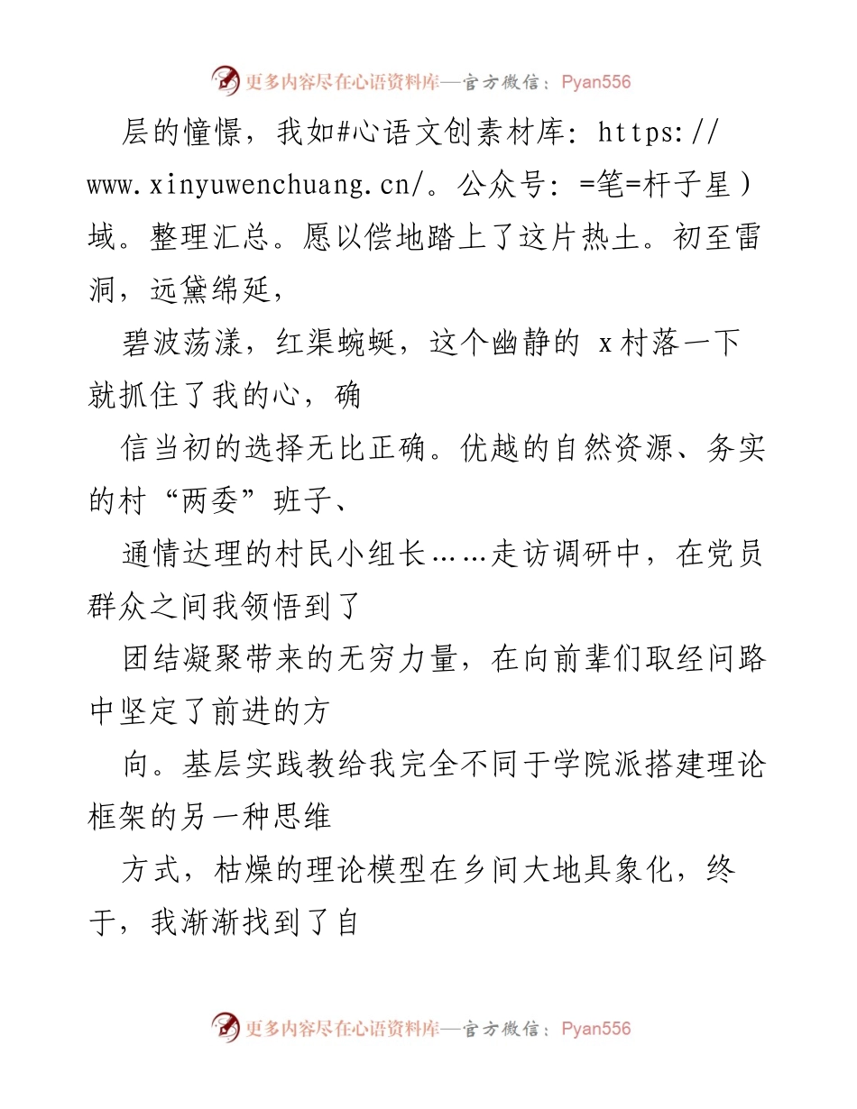 [心得体会] 基层工作总结 - 无我不负青春：基层体验的三重境界.docx_第2页