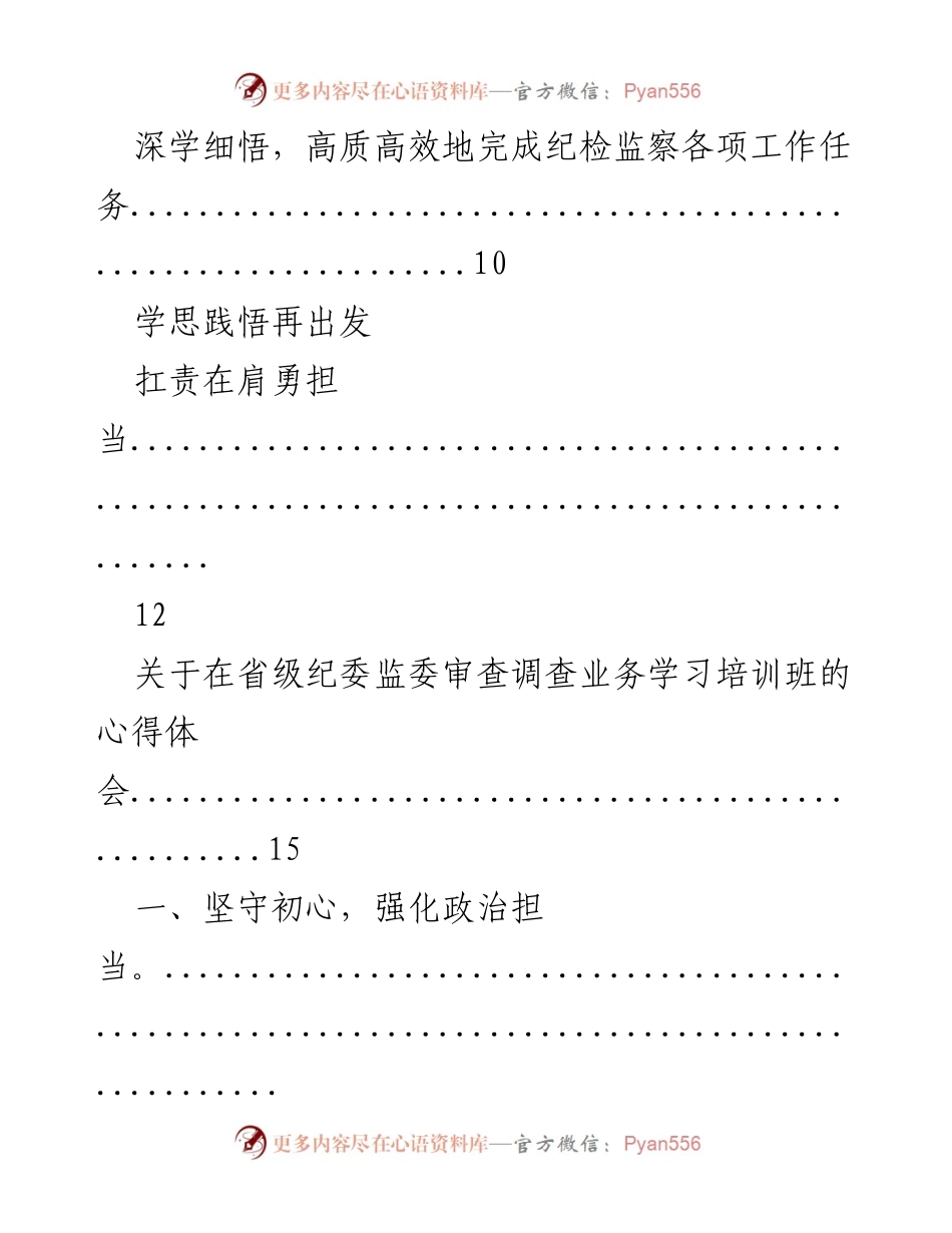 [心得体会] 纪检监察干部培训 - 深化政治担当，提升履职能力的心得体会.docx_第2页