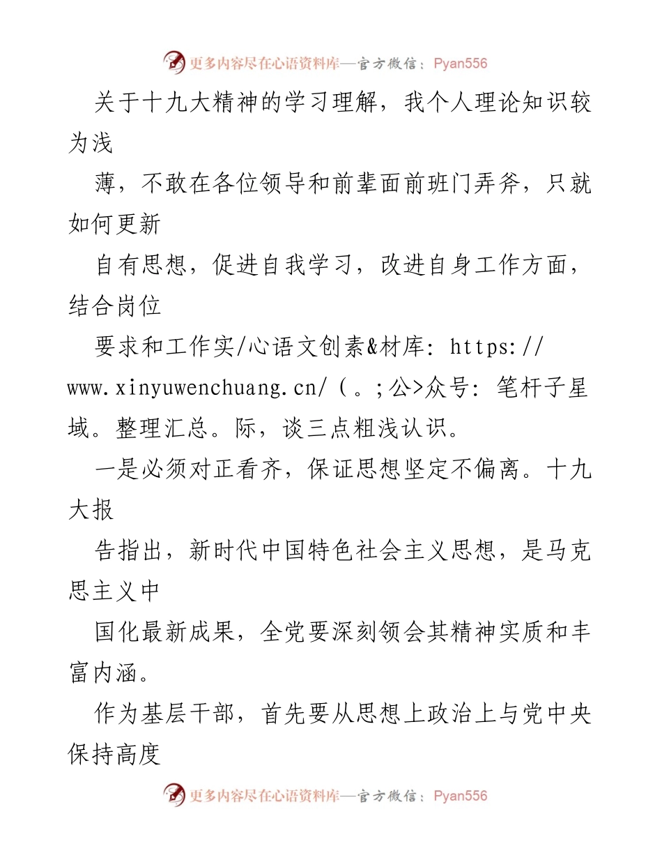 [心得体会] 学习交流会 - 深化十九大精神的学习与实践.docx_第2页