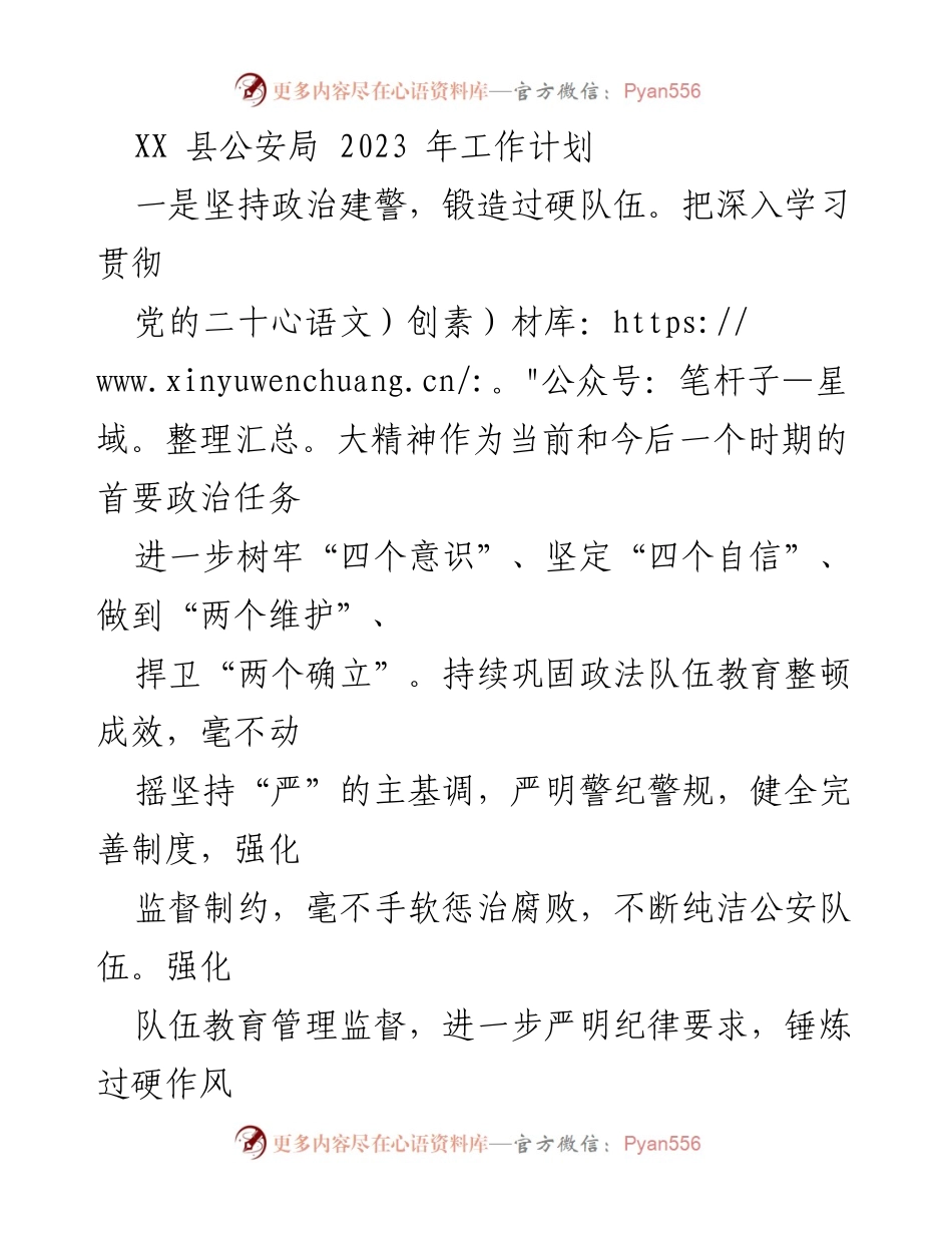 [工作计划] 公安局 - 2023年公安工作计划与实施策略.docx_第1页