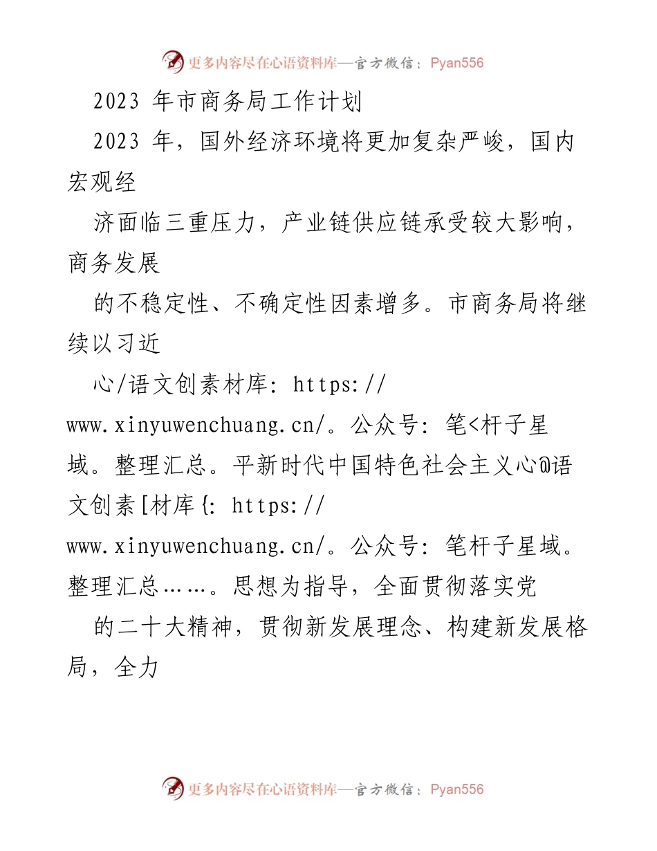[工作计划] 市商务局 - 2023年商务局工作计划概述.docx_第1页