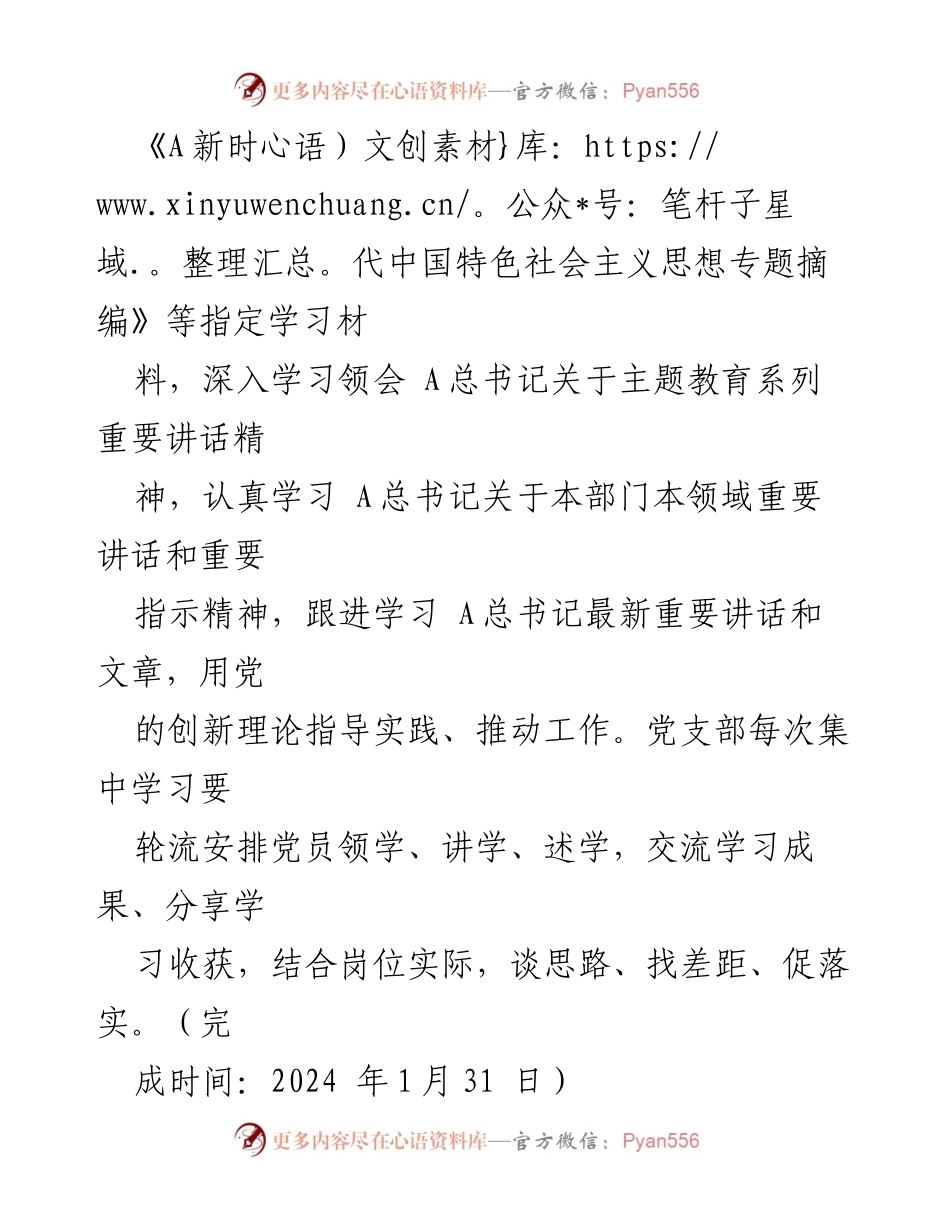 [工作计划] 党支部 - 学习贯彻新时代中国特色社会主义思想主题教育实施计划.docx_第2页