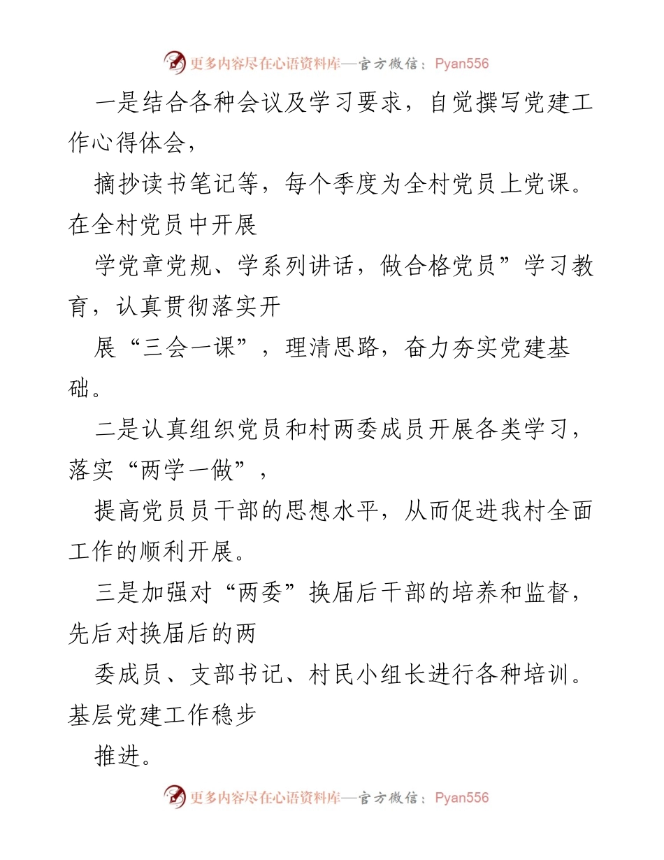 [总结报告] 村党总支 - 村党总支全面从严治党责任落实情况总结.docx_第2页