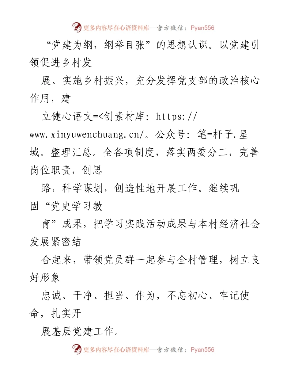 [工作计划] 村党支部 - 2023 年党建工作计划与实施方案.docx_第2页