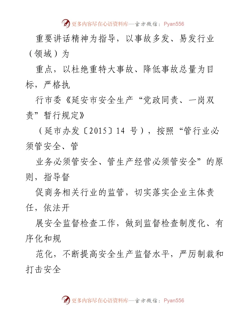 [工作计划] 商务系统安全生产工作 - 2023年商务系统安全生产工作要点与督查检查计划.docx_第2页
