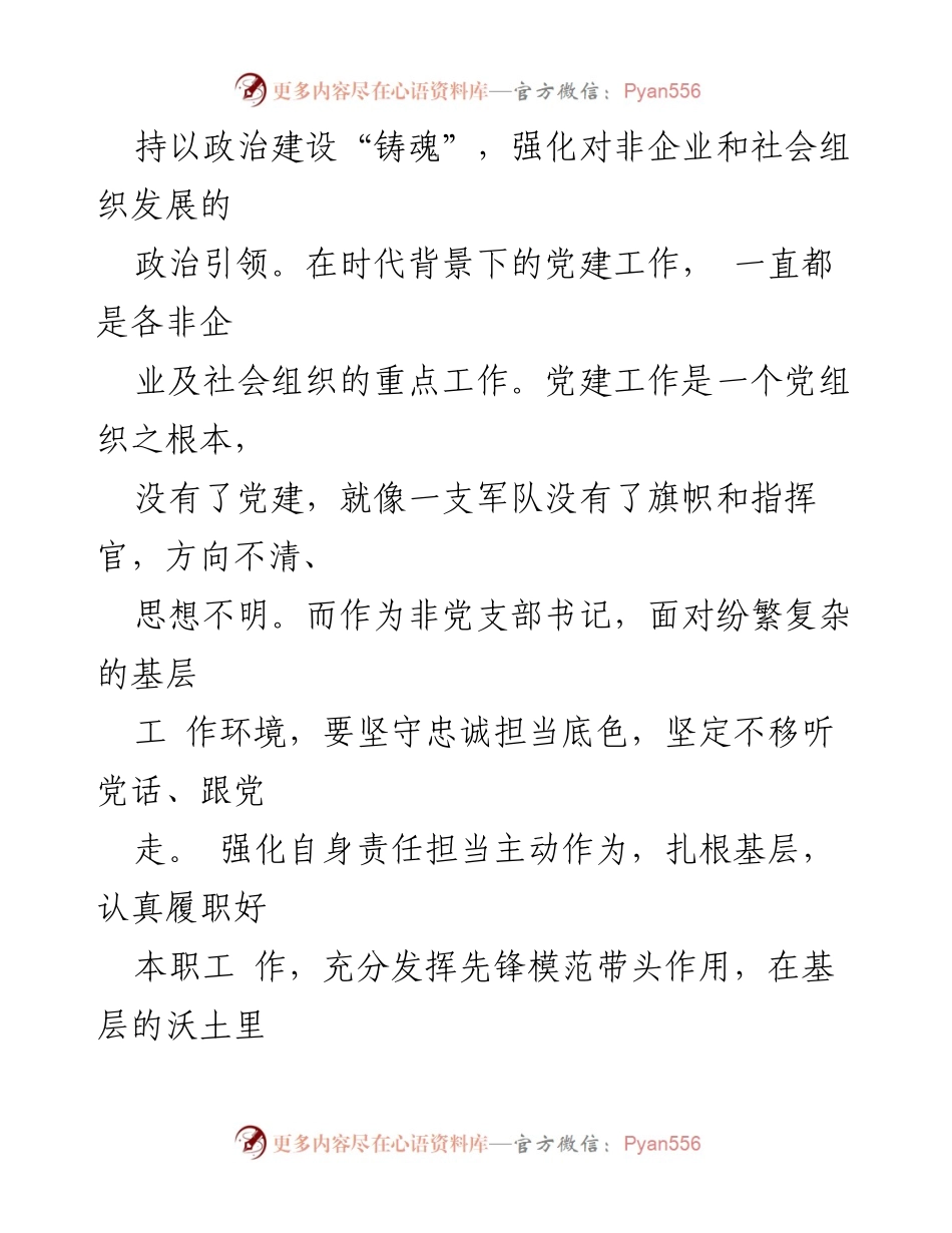 [心得体会] 党建工作 - 高质量党建引领非企业和社会组织发展的实践体会.docx_第2页