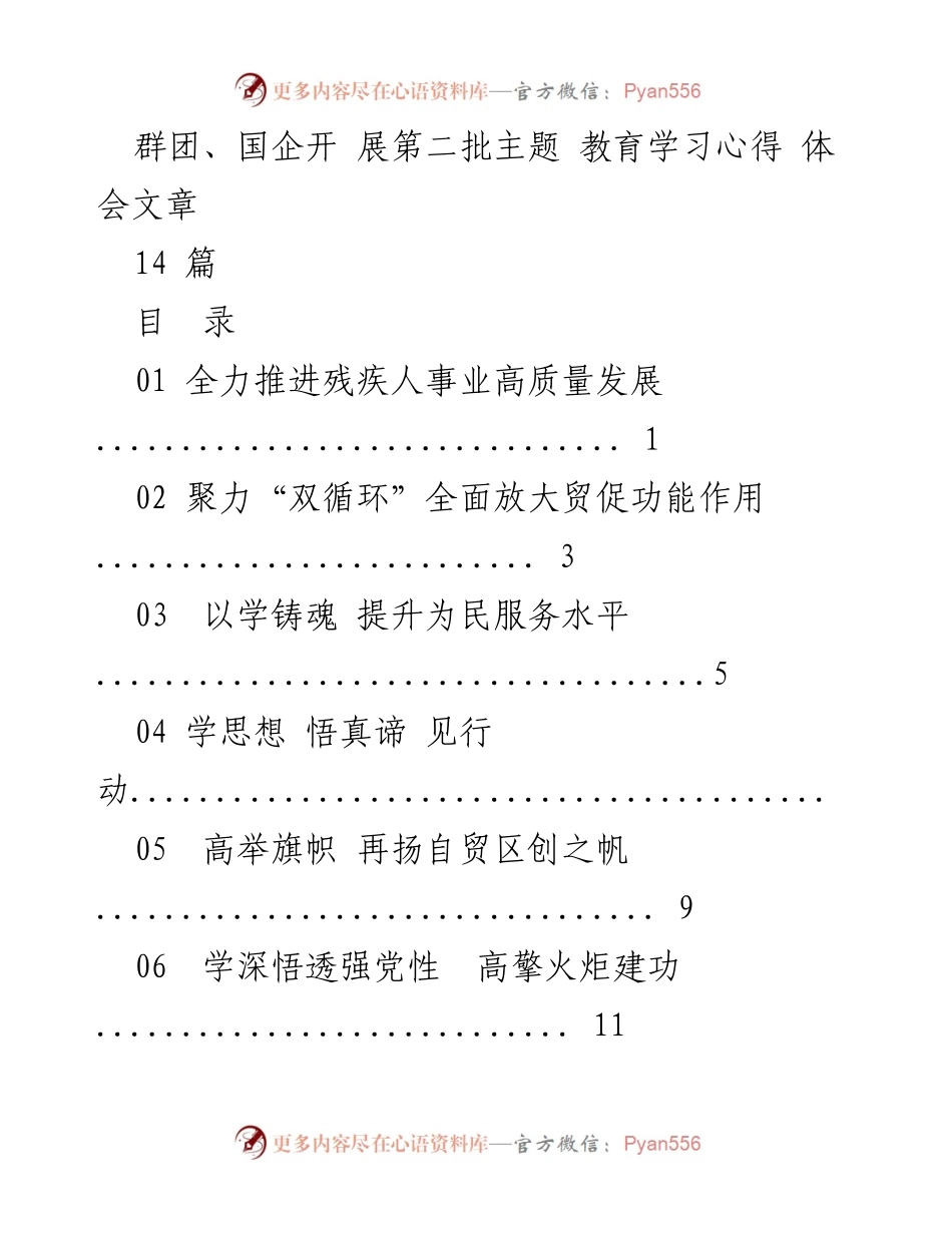 [心得体会] 主题教育学习 - 深化残疾人事业高质量发展的责任与实践.docx_第1页