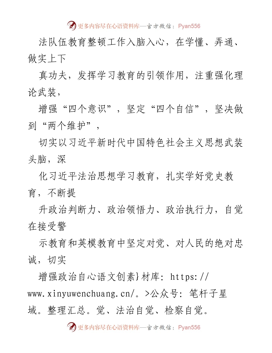 [心得体会] 政法队伍教育整顿 - 提升政治忠诚与为民服务的检察理念.docx_第2页