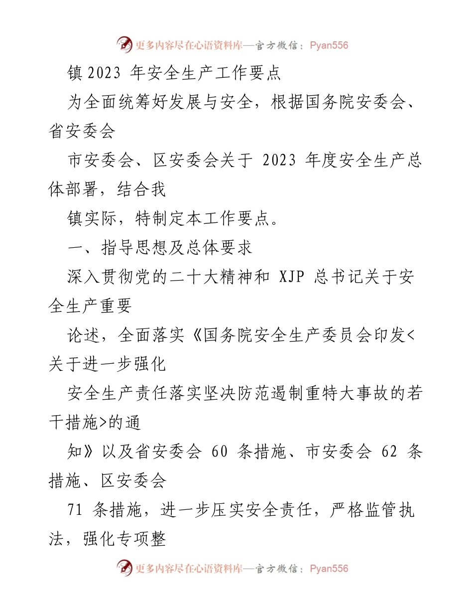 [工作要点] 镇安全生产会议 - 2023年安全生产工作要点.docx_第1页