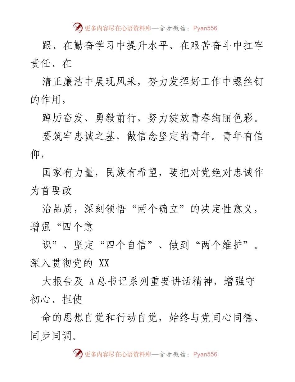 [心得体会] 青年成长座谈会 - 坚定信念，勇于担当：青春在岗位上的绽放.docx_第2页