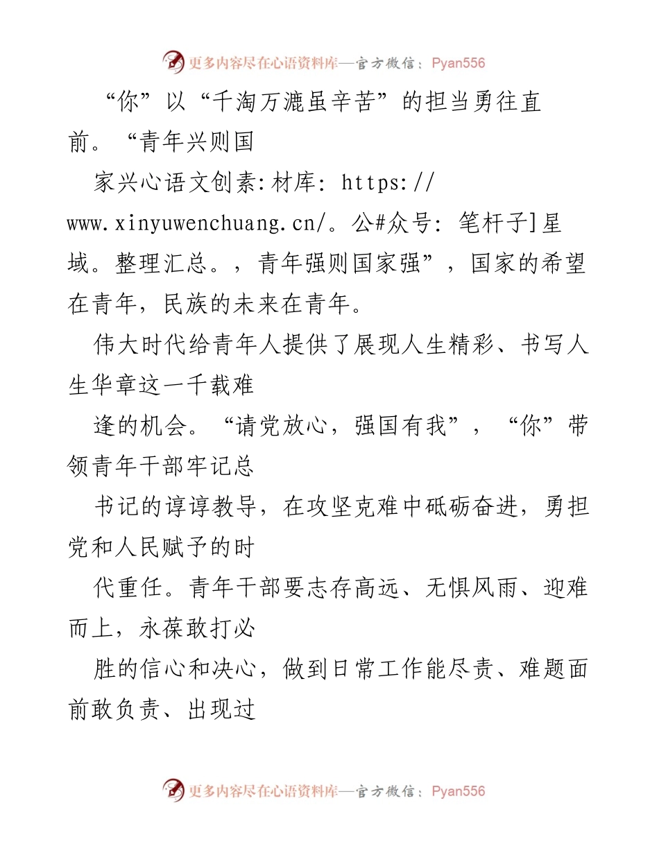 [心得体会] 庆祝大会 - 青年干部的使命与担当.docx_第2页