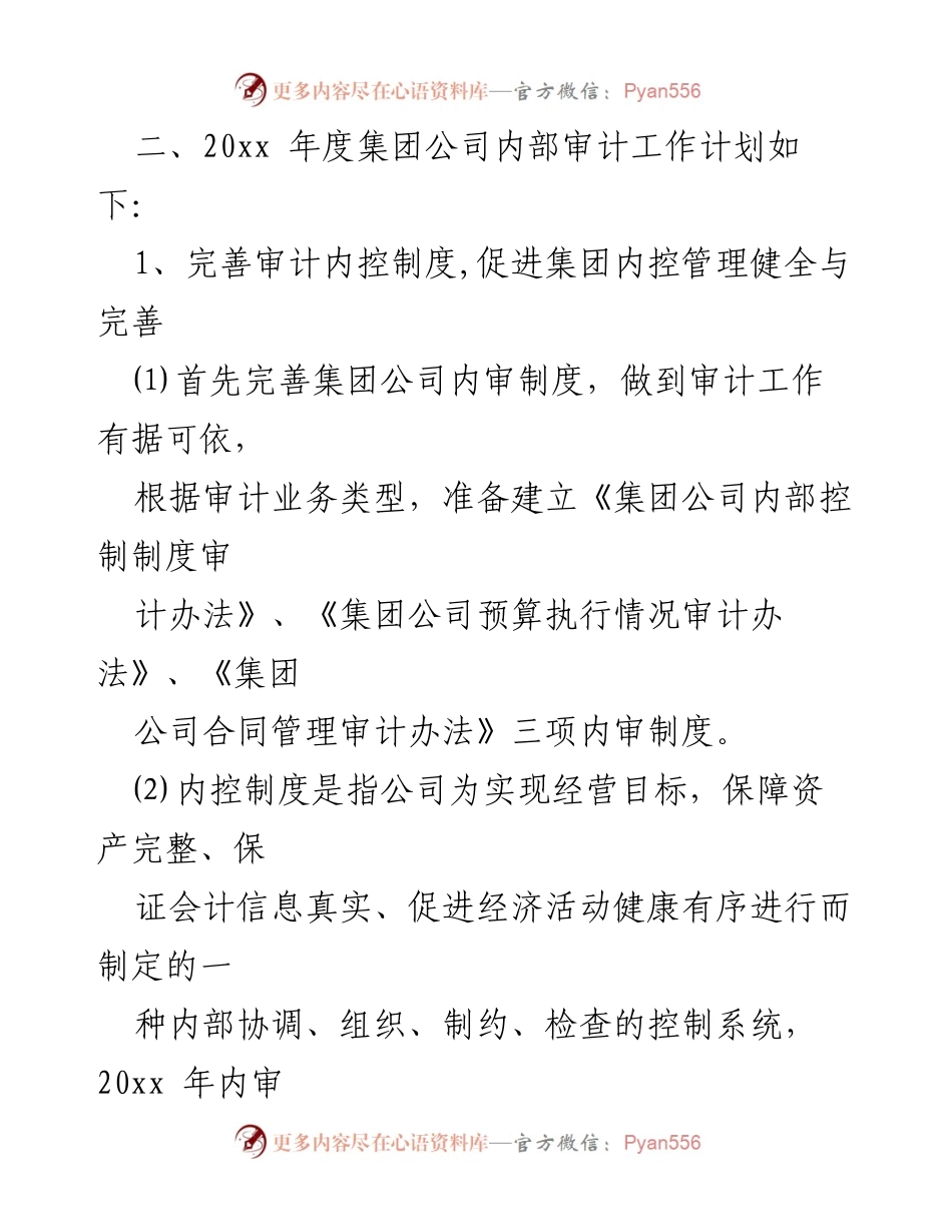 [工作计划] 内部审计 - 2023年度内部审计工作计划与目标.docx_第2页